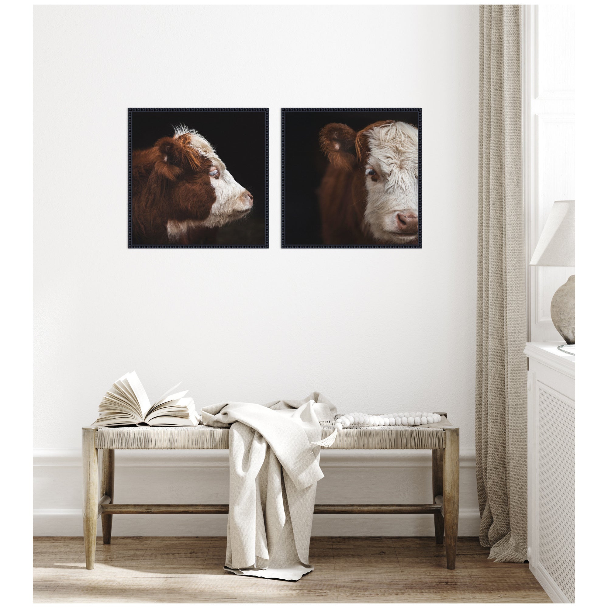 Cow Close 2 Piece Framed Canvas Wall Art Set by Emiko and Mark Franzen F2 Images