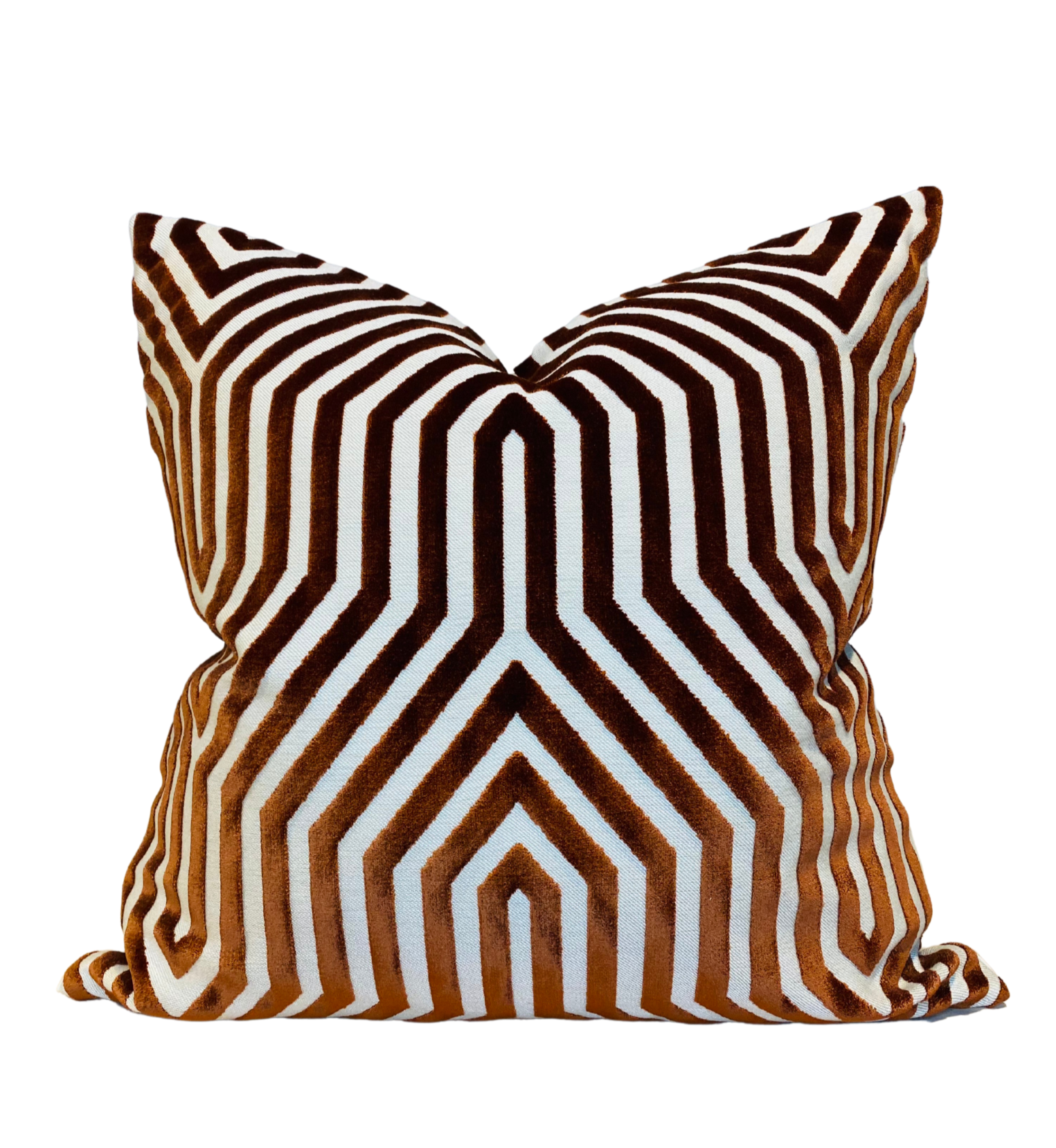 Vanderbilt Pillow Cover in Russet color with ivory linen backing