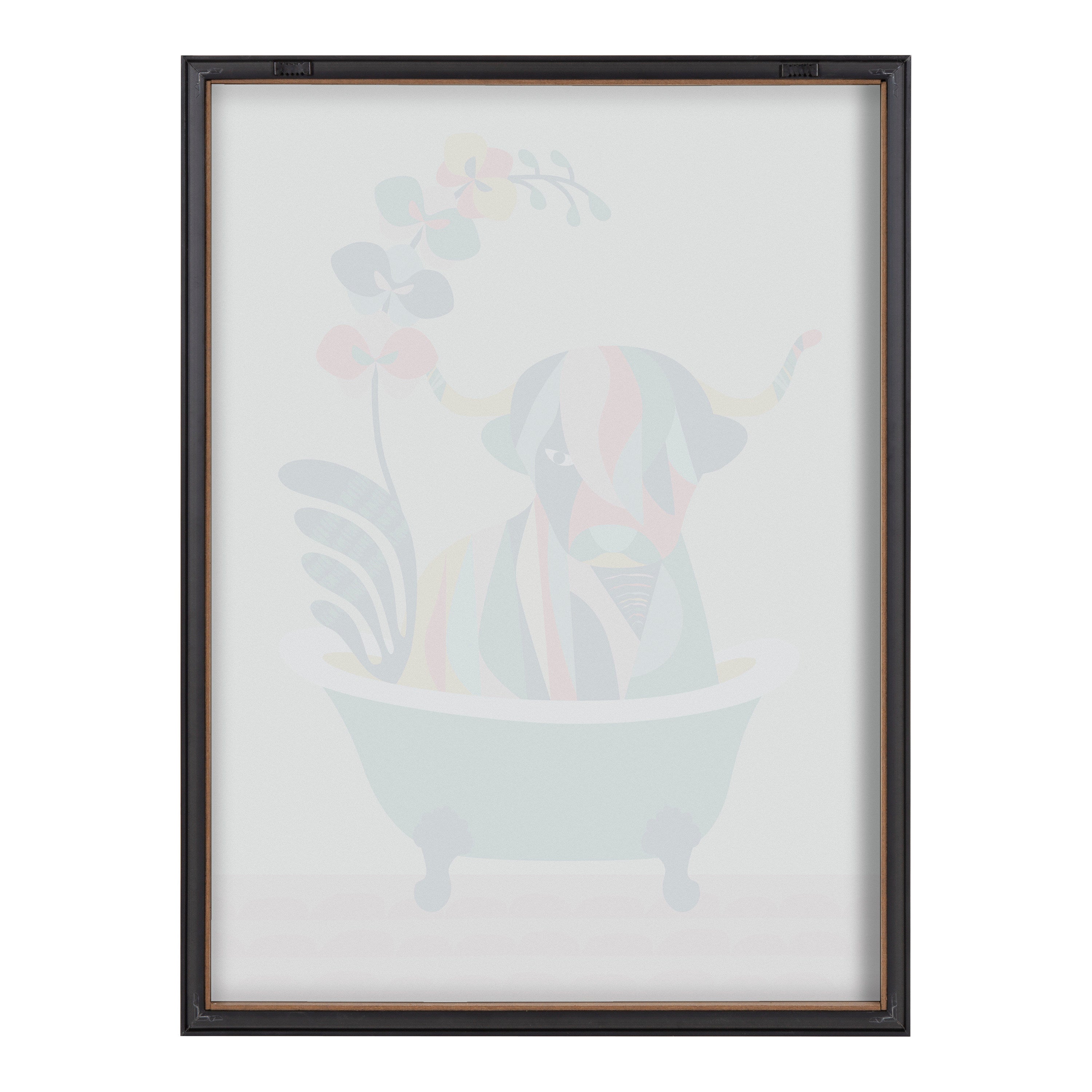Blake Mid Century Modern Cow in Bathtub Framed Printed Glass by kateandlaurel - product image 12 for Resin Society