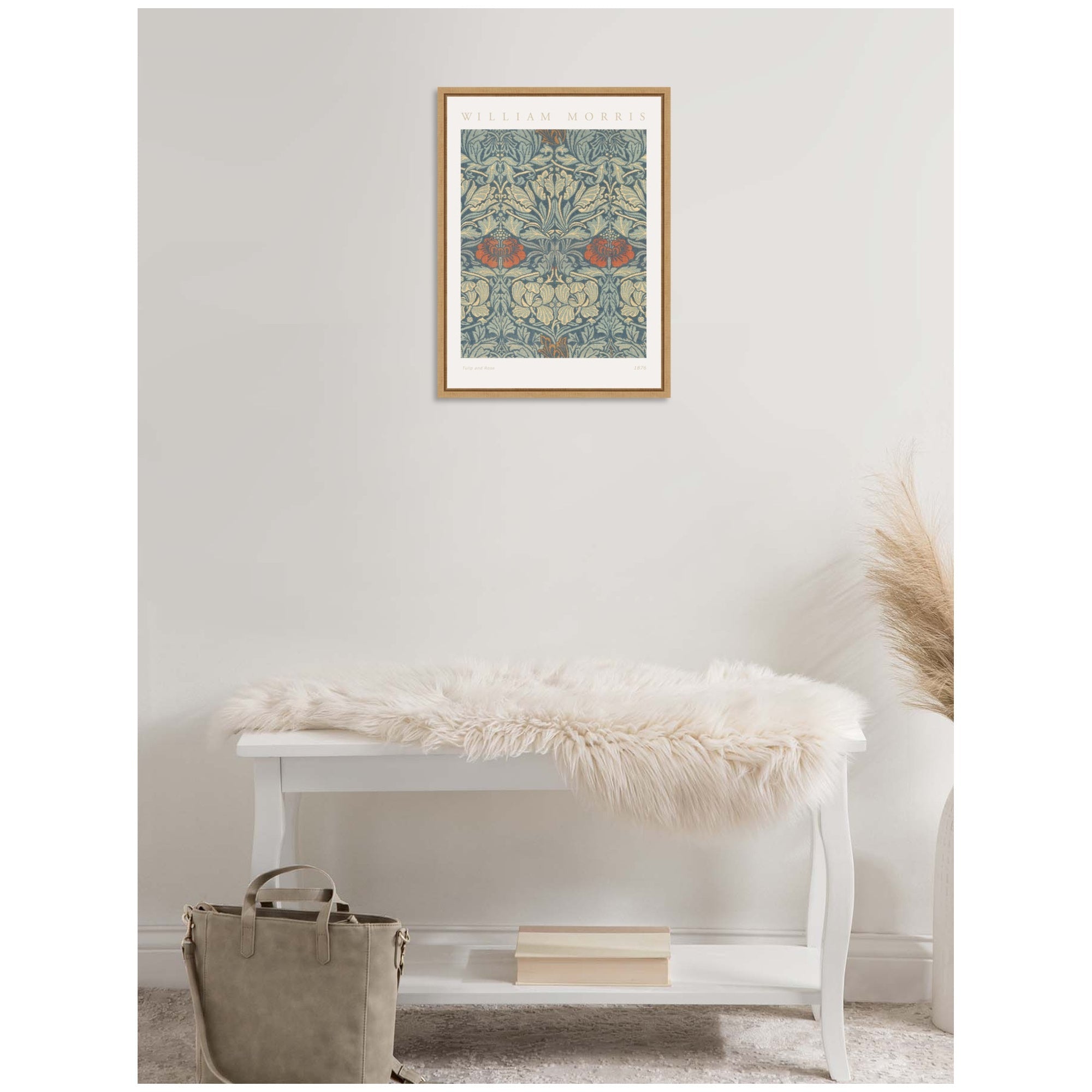 Sylvie Poster William Morris Tulip and Rose 1876 Framed Canvas by The Art Institute of Chicago