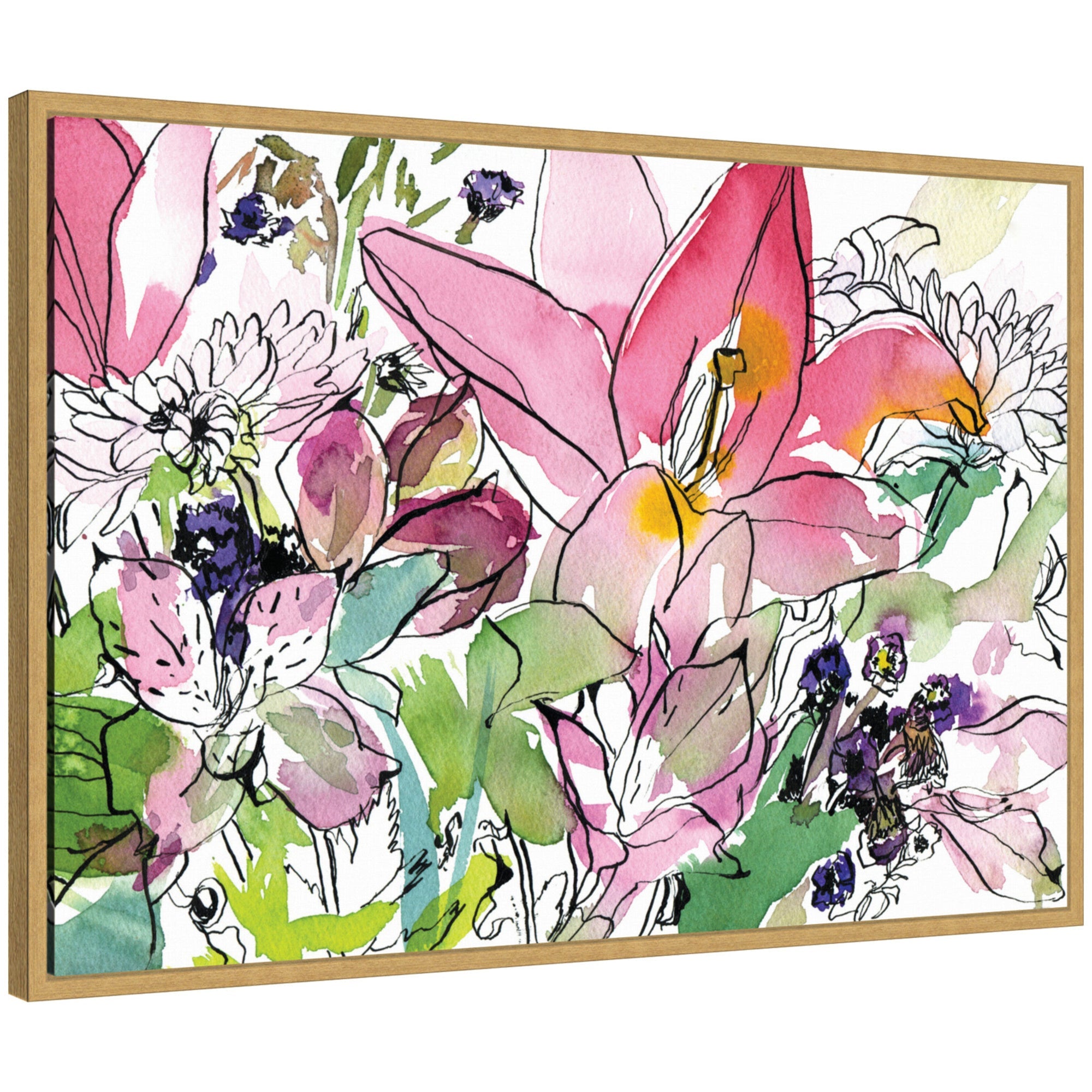 Sylvie Compassion floral framed canvas art by Janet Meinke-Lau