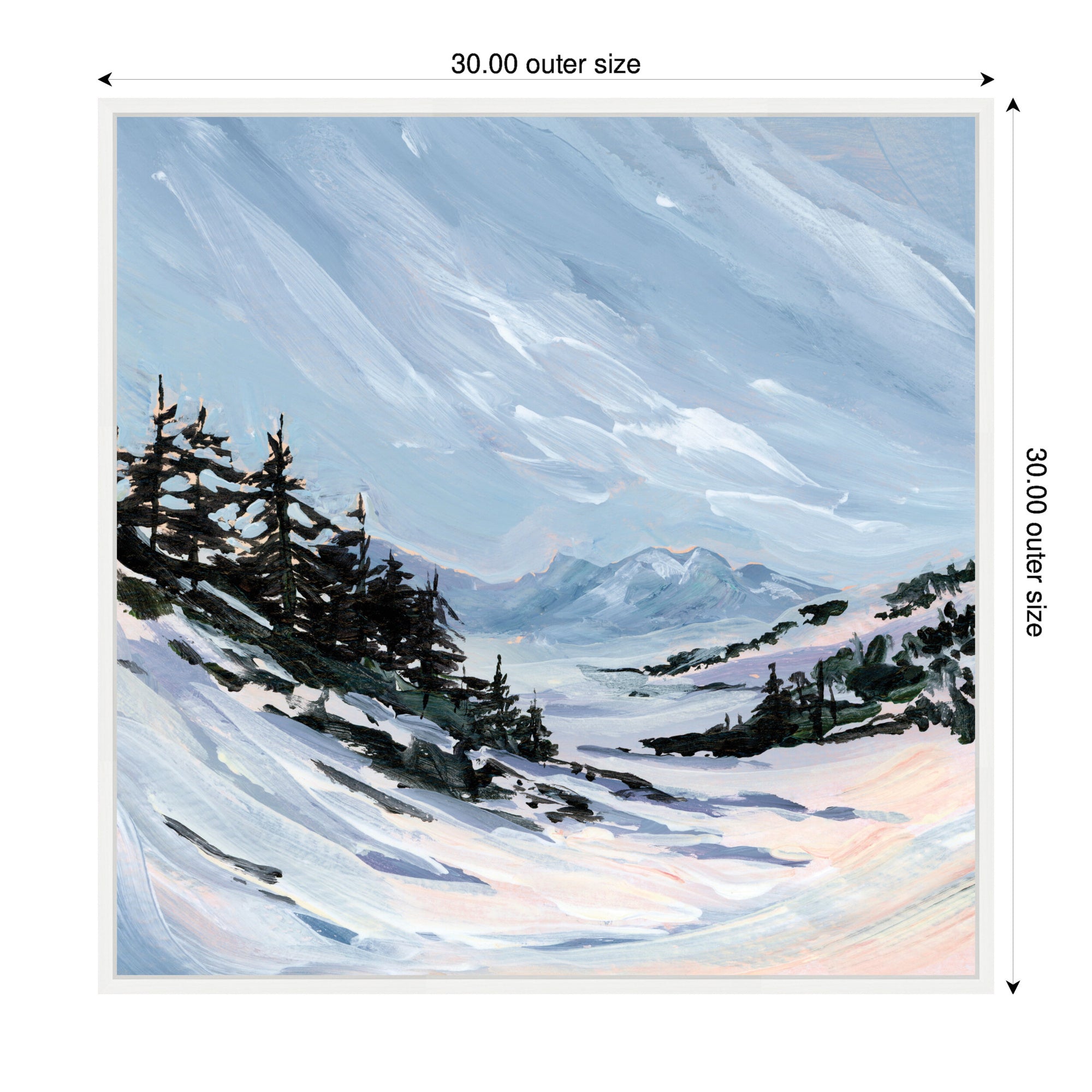 Ski Valley by Emily Kenney Framed Canvas Wall Art Print