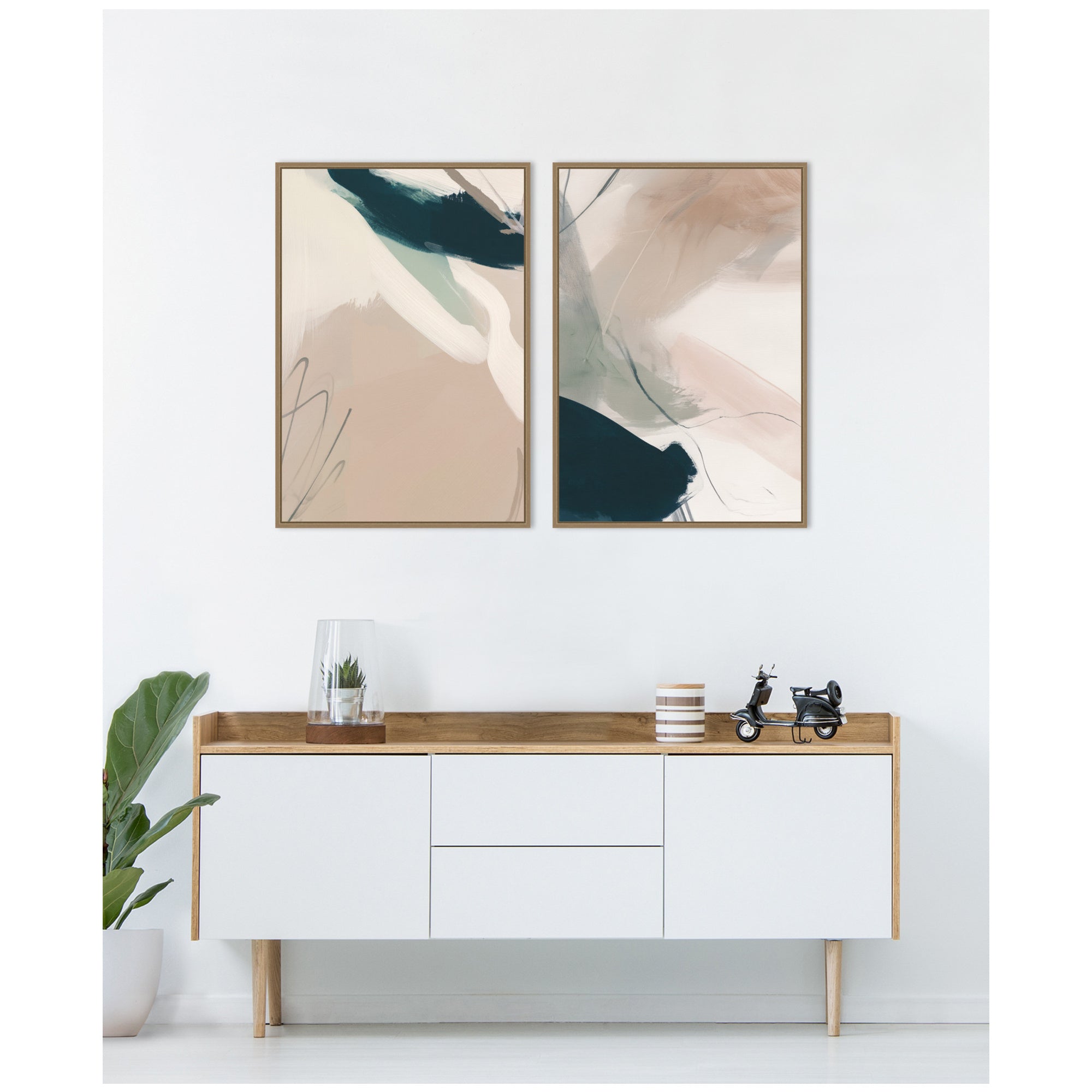 Marks No.
1 & No.
2 2 Piece Framed Canvas Wall Art Set by Amy Lighthall