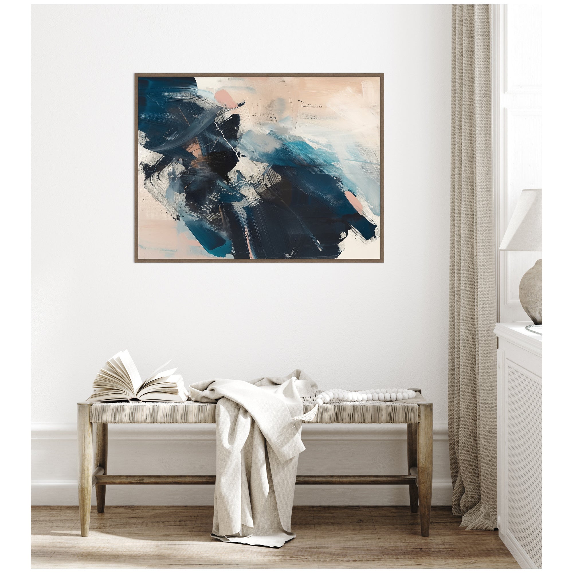 Sylvie Deep Blue Momentum II Framed Canvas by Amy Lighthall