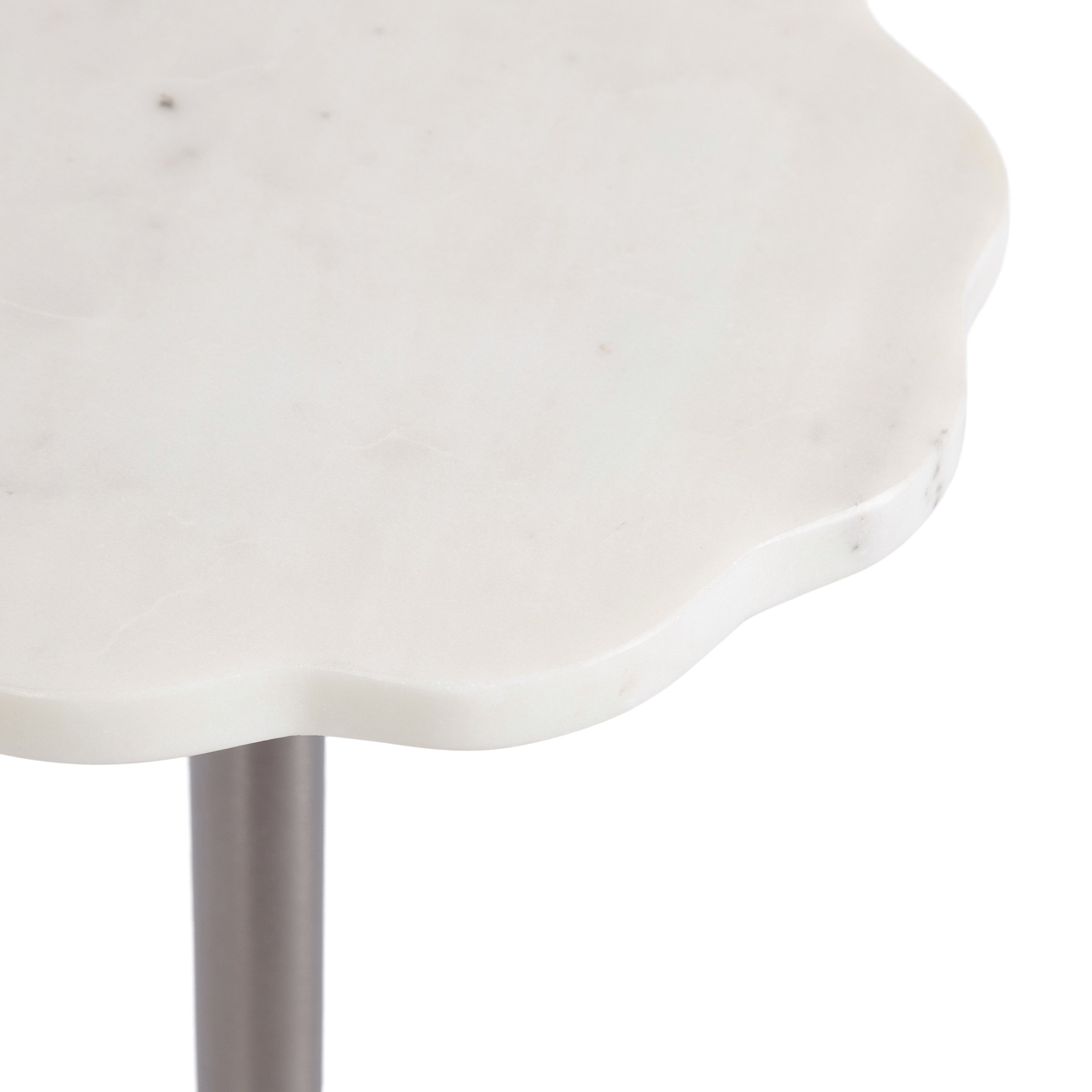 Sanzo Scalloped Marble and Metal Table