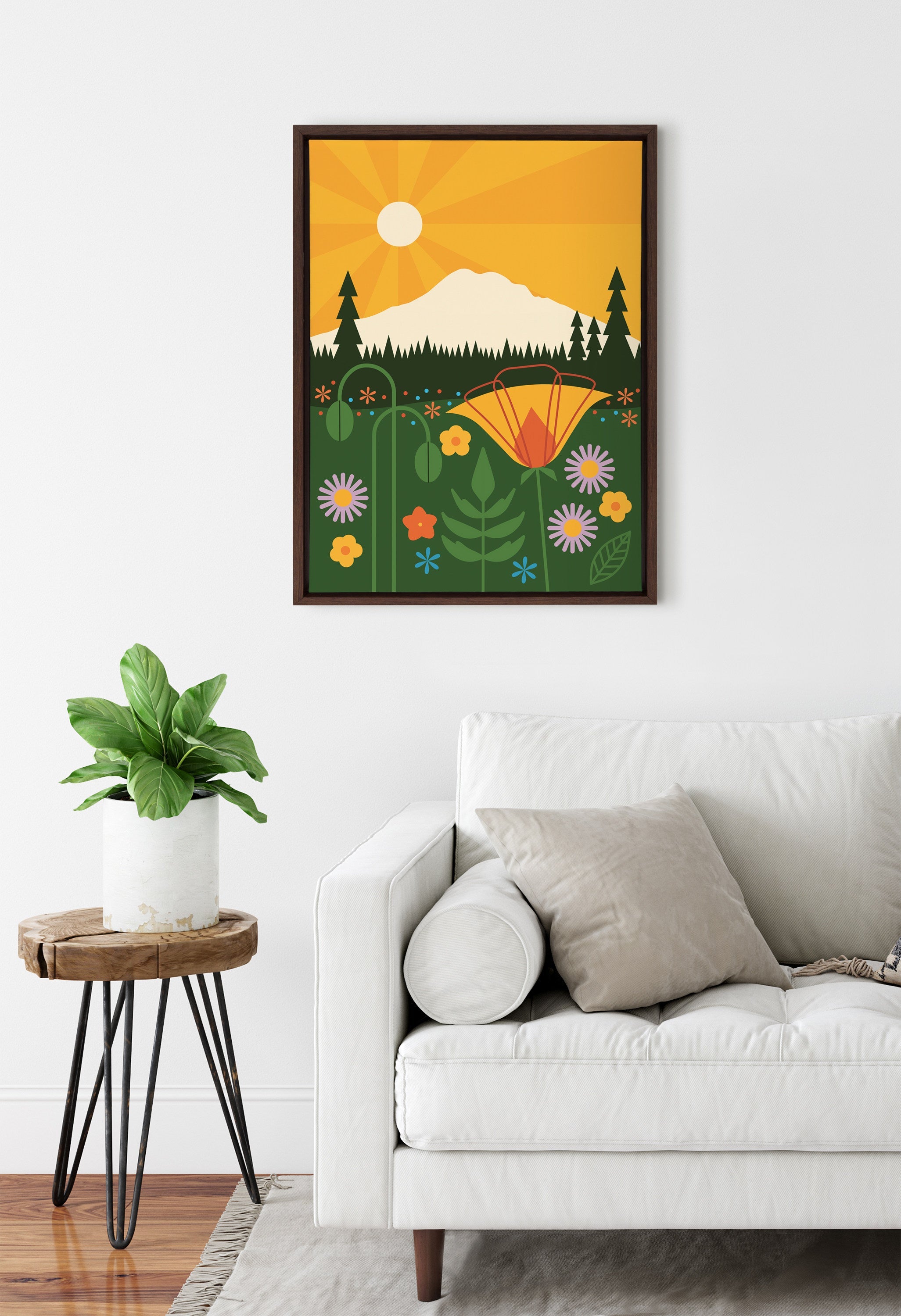 Sylvie Mt Rainier Framed Canvas by kateandlaurel - product image 14 for Resin Society