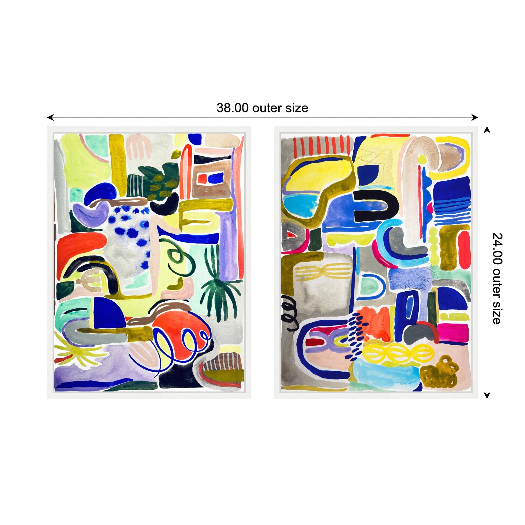 Sylvie Colorful Abstract 6 and 7 Framed Canvas Art Set by Emma Daisy