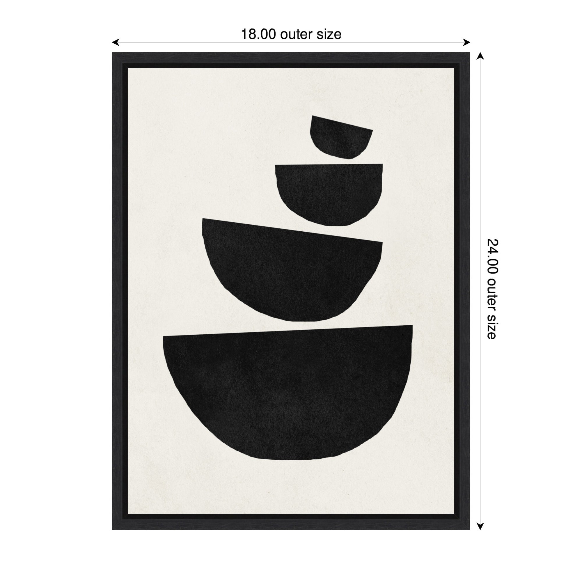 Sylvie Black Geometric Abstract 1 Framed Canvas by July Art Prints