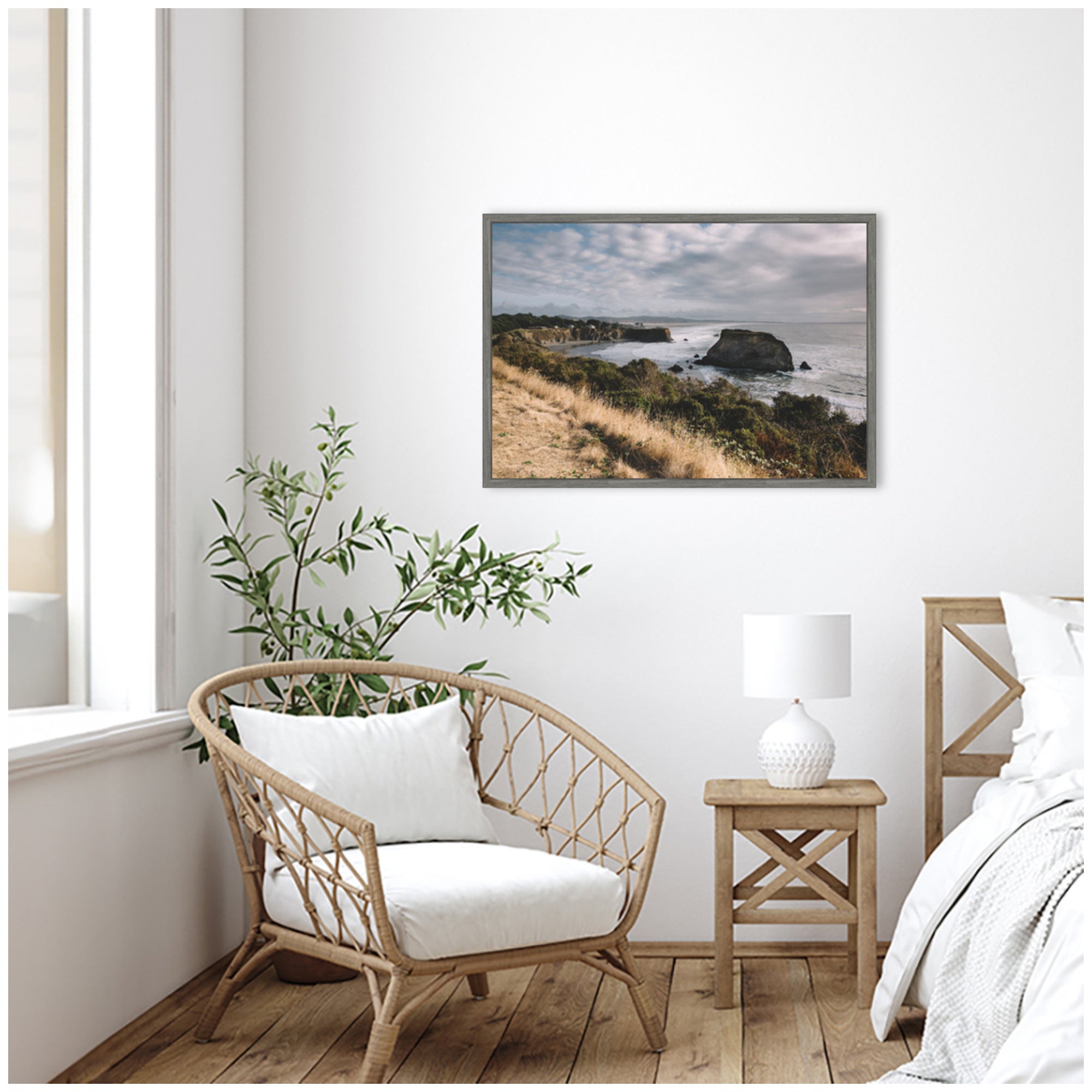 Sylvie Rugged Coastal Landscape Framed Canvas by Patricia Hasz