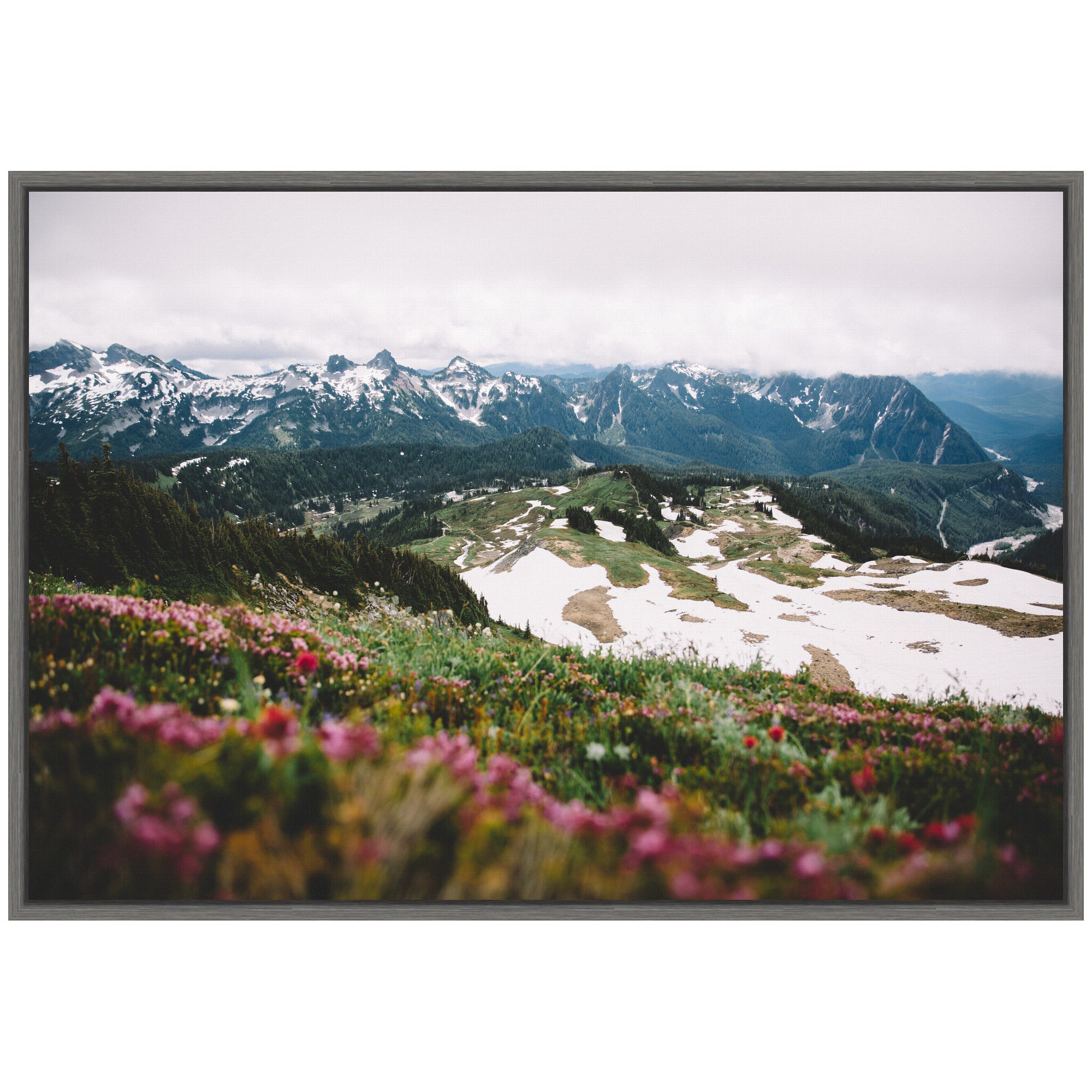 Sylvie Snow Covered Mountain Landscape Framed Canvas by Patricia Hasz