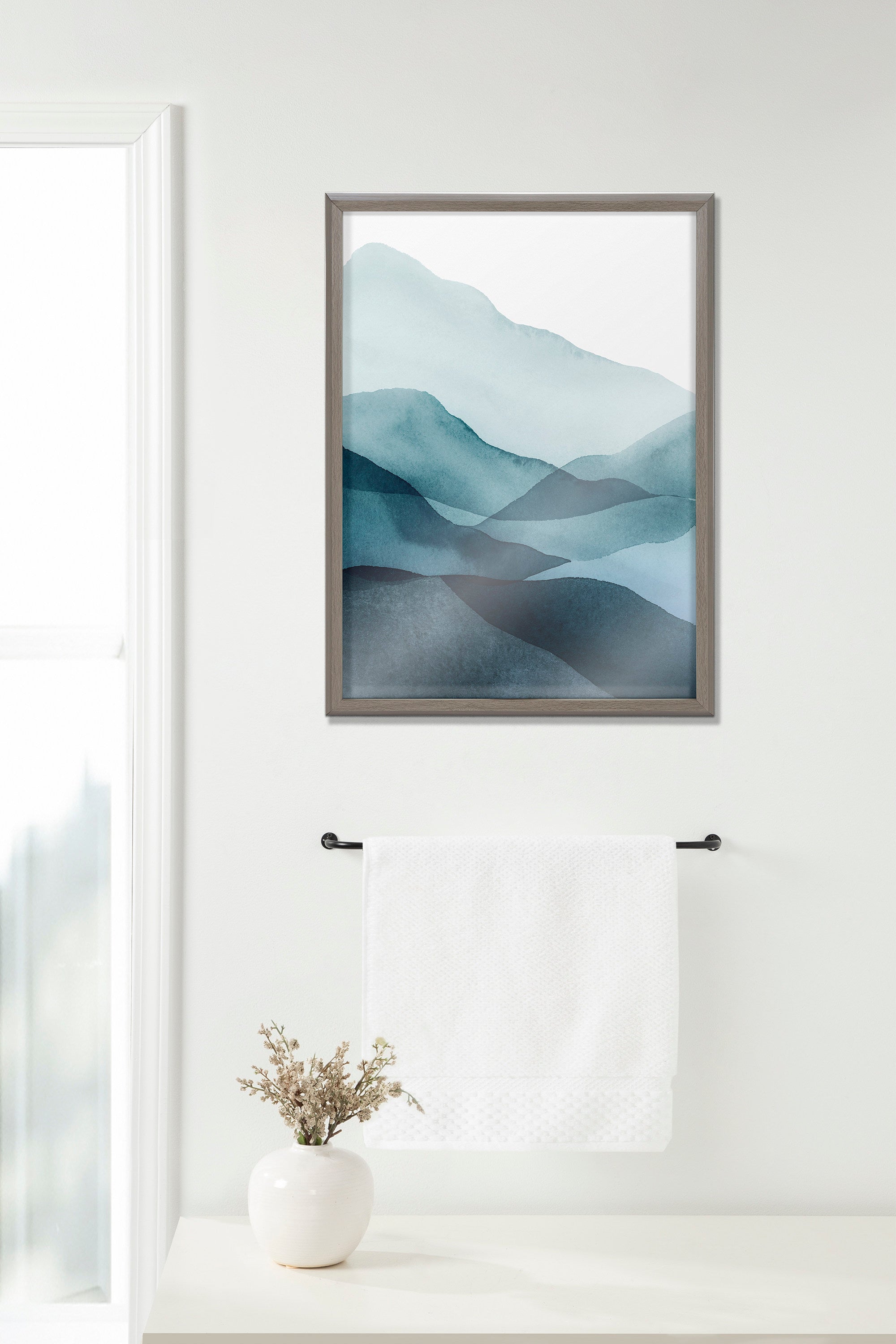 Blake Blue Mountain Range Framed Printed Glass by kateandlaurel - product image 6 for Resin Society