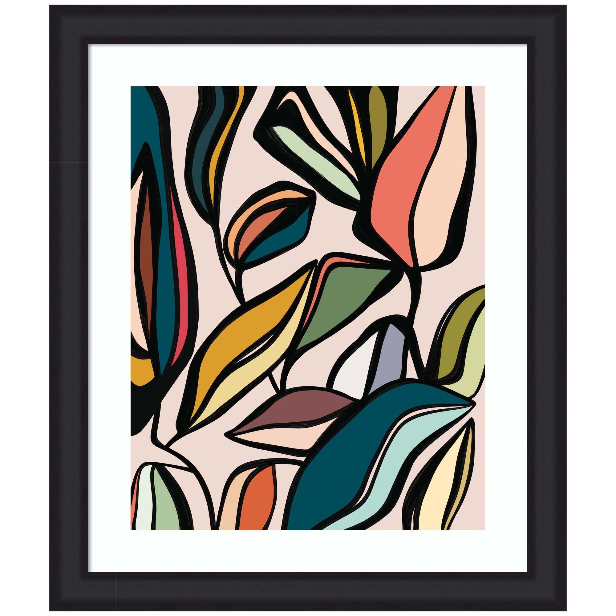 Fanciful Ficus Expansion framed wall art print by Alicia Bock in a Woodgrain Stripe Blonde frame