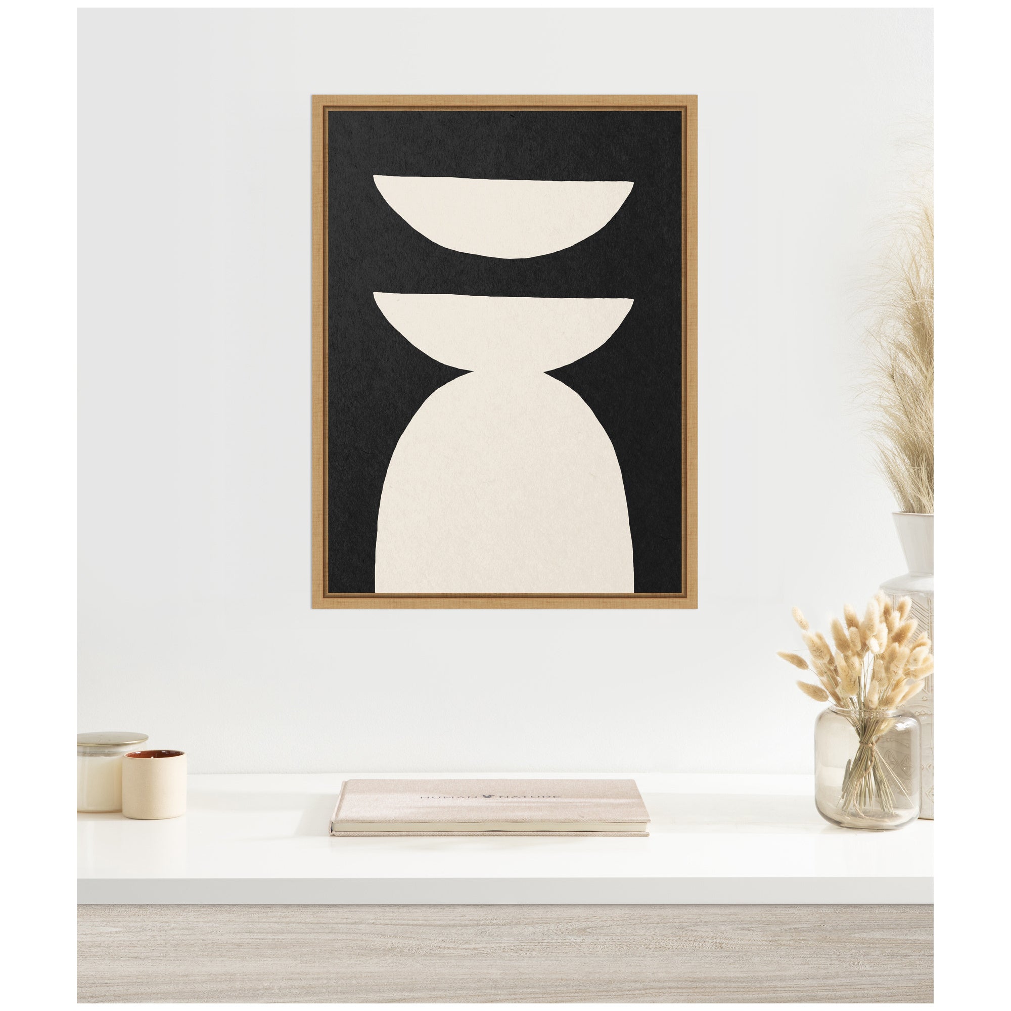 Sylvie White Geometric Abstract Framed Canvas by July Art Prints