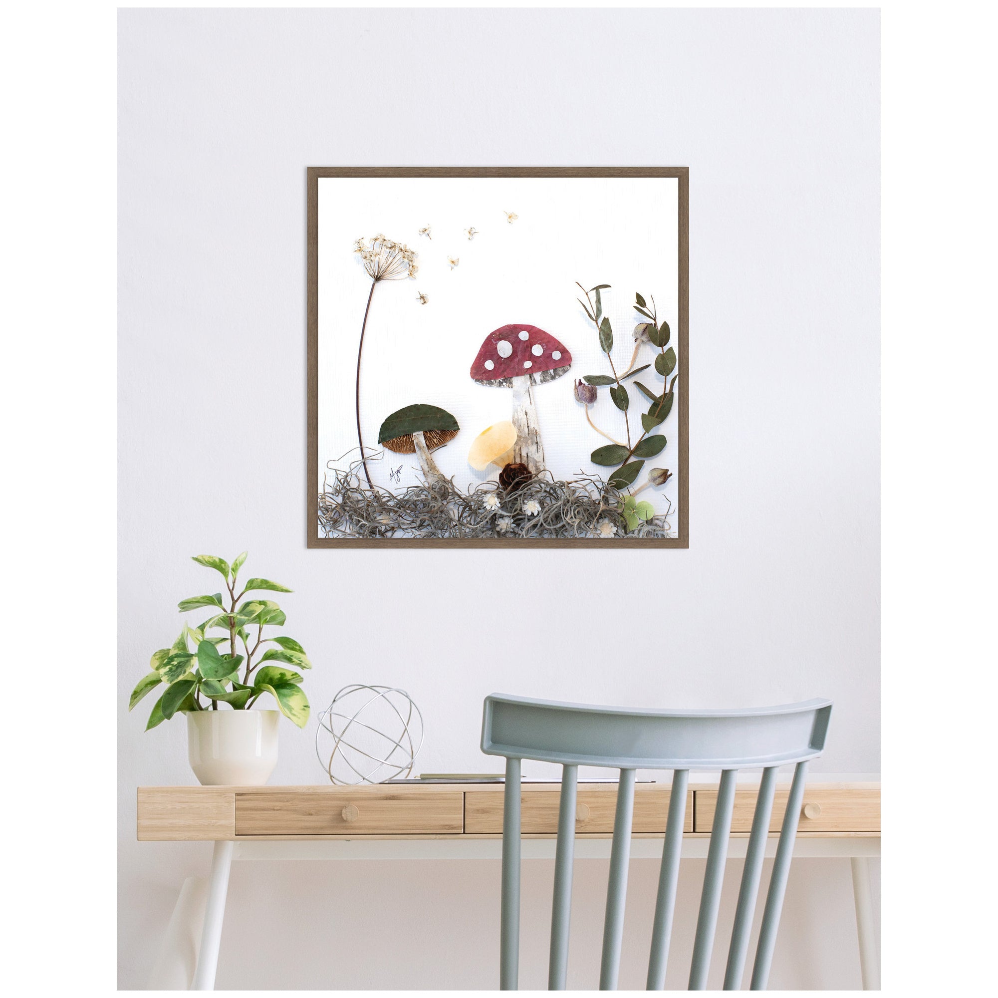 Mushroom No.
2 by Madeline Jeppesen Framed Canvas Wall Art Print