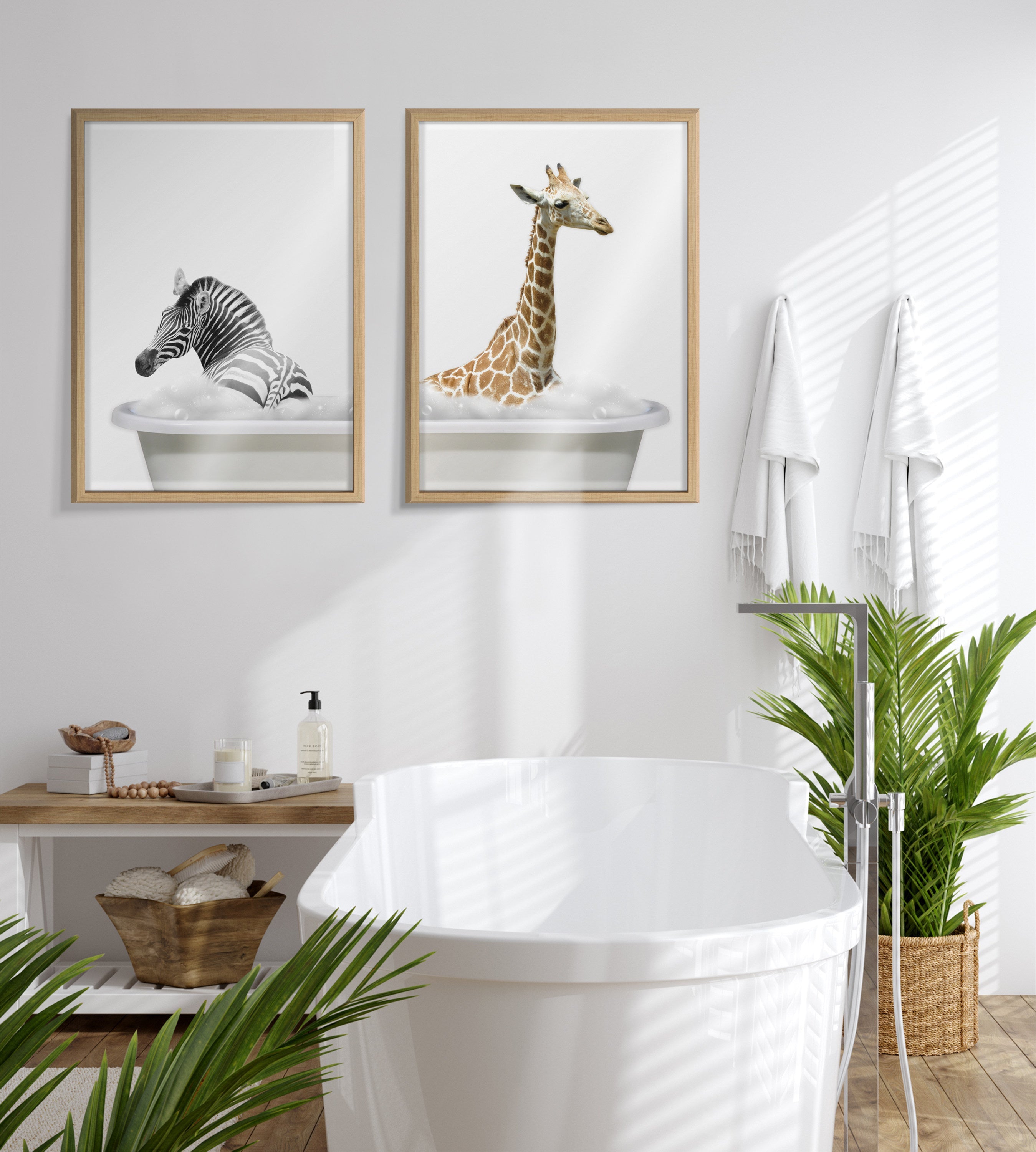 Blake Bathroom Bubble Bath Zebra Framed Printed Glass by The Creative by kateandlaurel - product image 7 for Resin Society