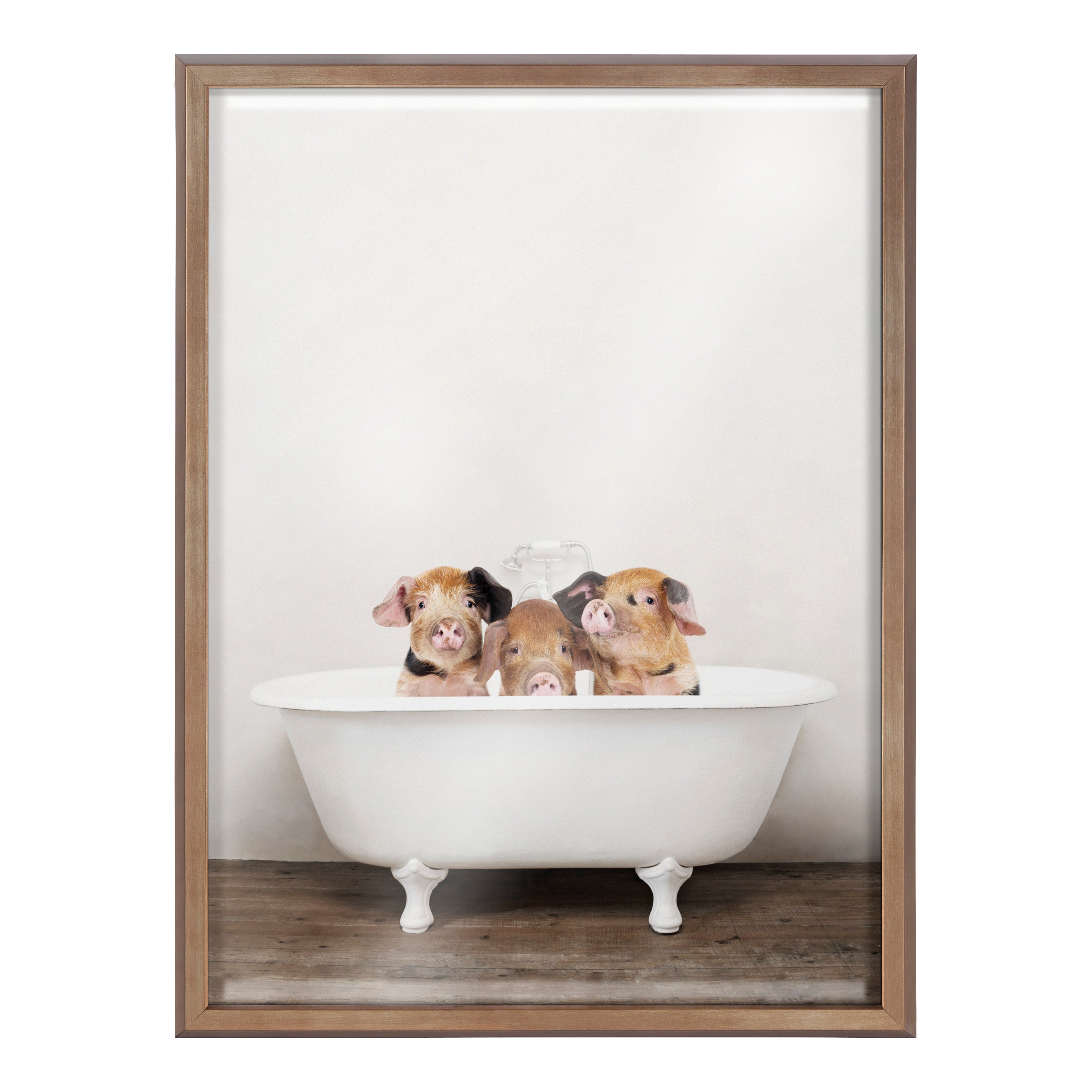 Blake Three Little Pigs in Vintage Bathtub Framed Printed Glass by kateandlaurel - product image 16 for Resin Society