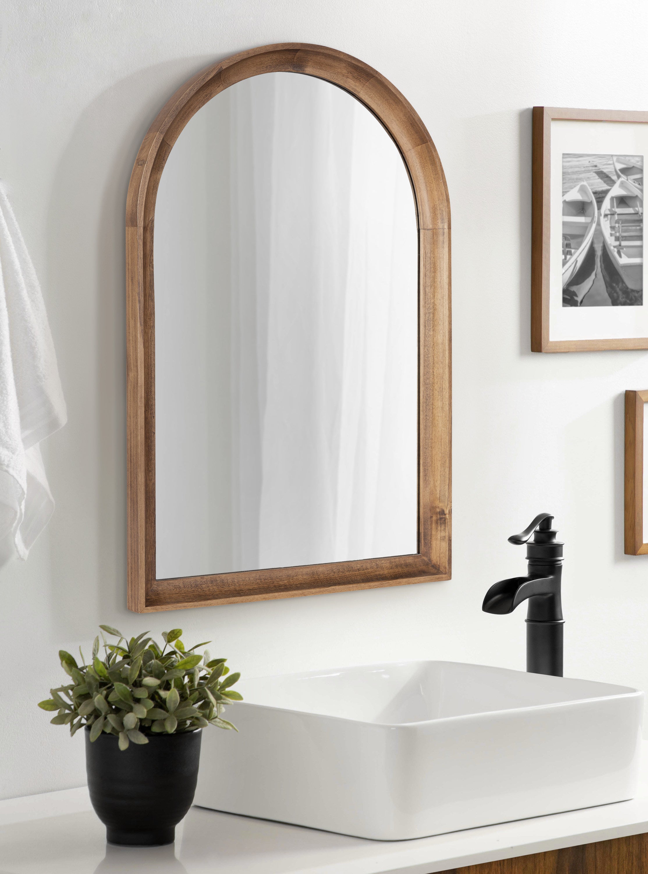 Hatherleigh Arch Wood Wall Mirror