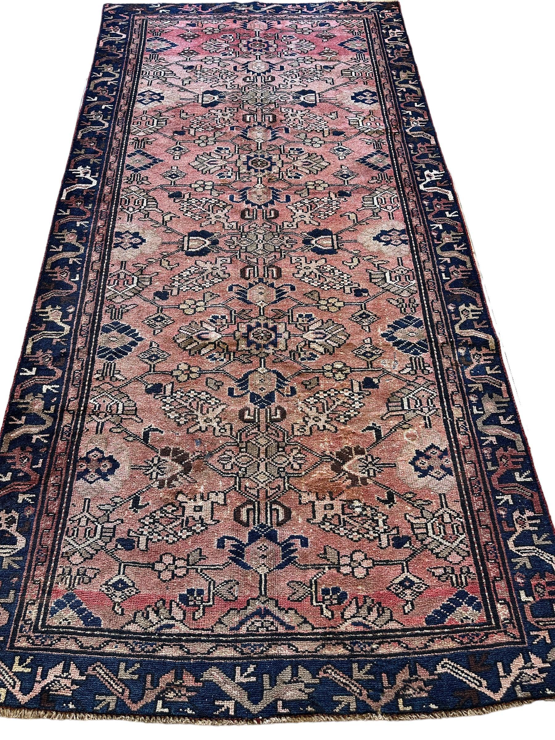 4' 4 x 9' 3 Hand Knotted Ultra Vintage Persian Wool Runner Rug by Rugistan - product image 3 for Resin Society