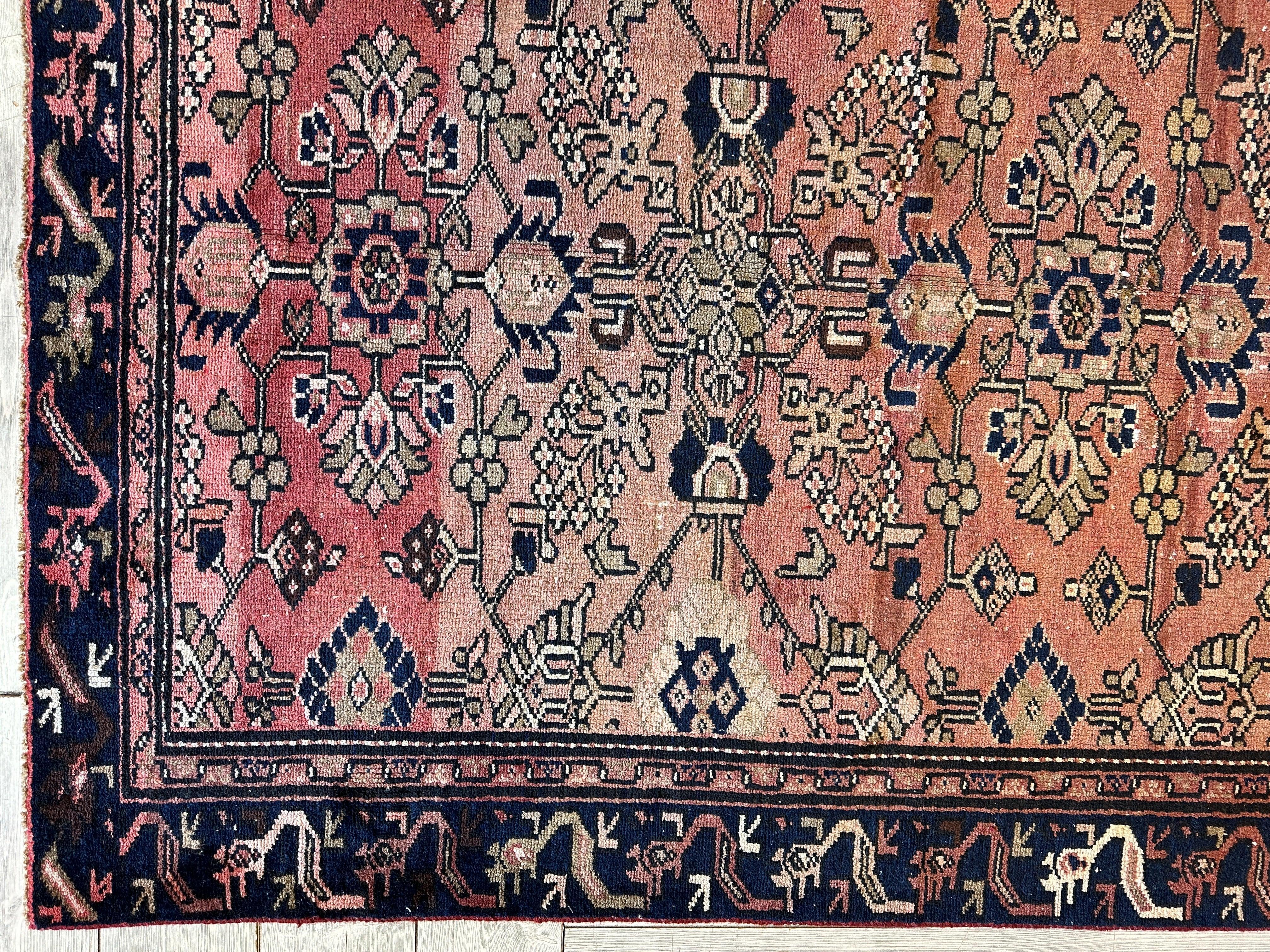 4' 4 x 9' 3 Hand Knotted Ultra Vintage Persian Wool Runner Rug by Rugistan - product image 7 for Resin Society