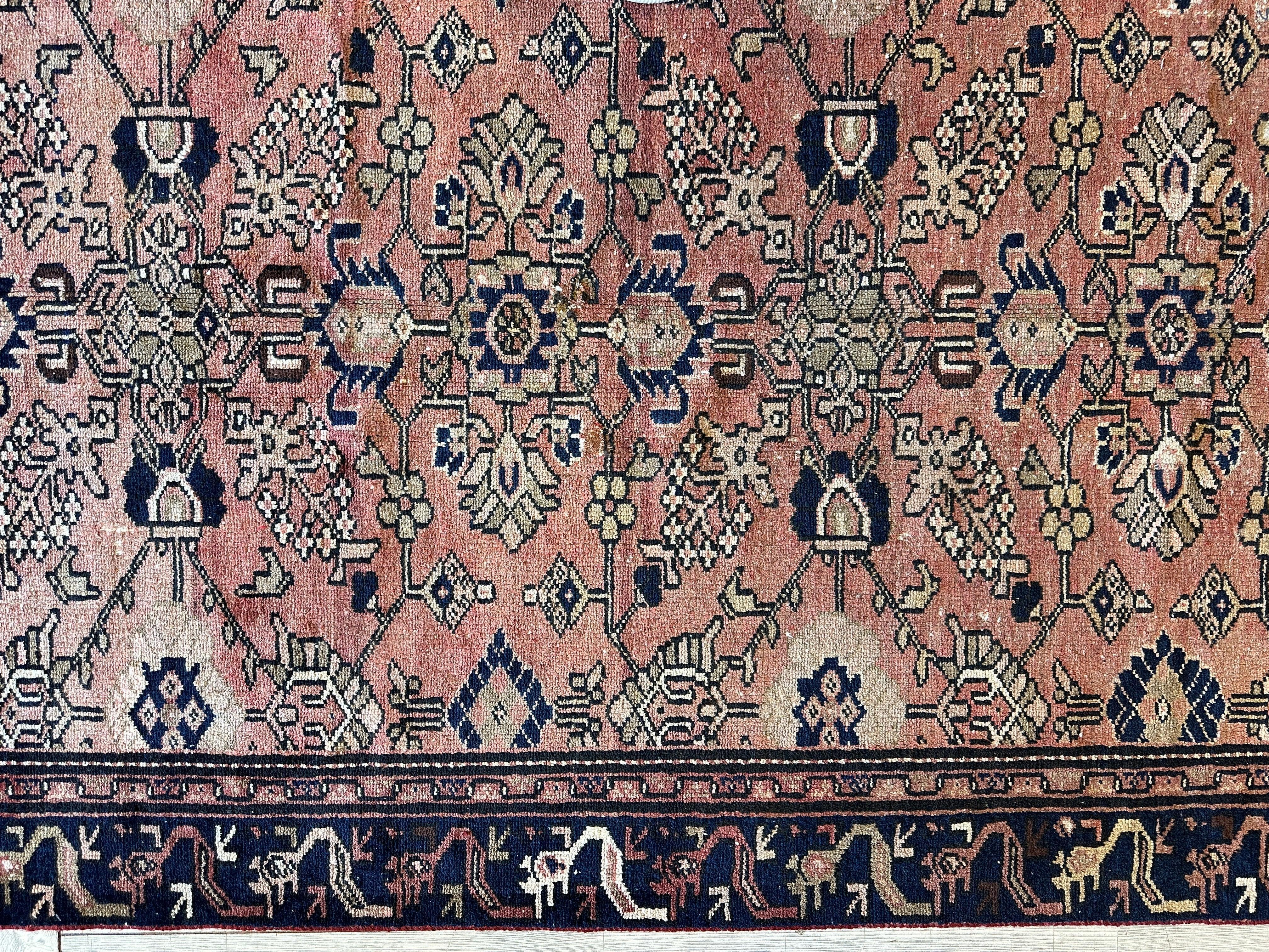 4' 4 x 9' 3 Hand Knotted Ultra Vintage Persian Wool Runner Rug by Rugistan - product image 8 for Resin Society