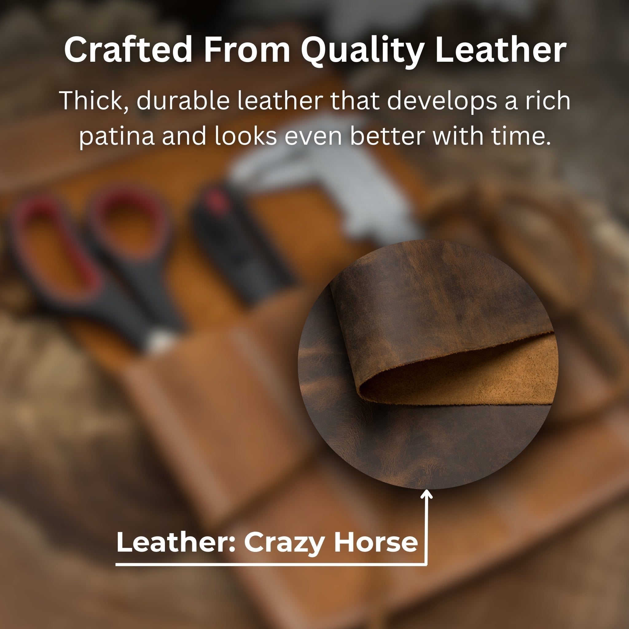 Handmade 4 Pocket Leather Chisel Roll by Sharky Forged Steel Tools