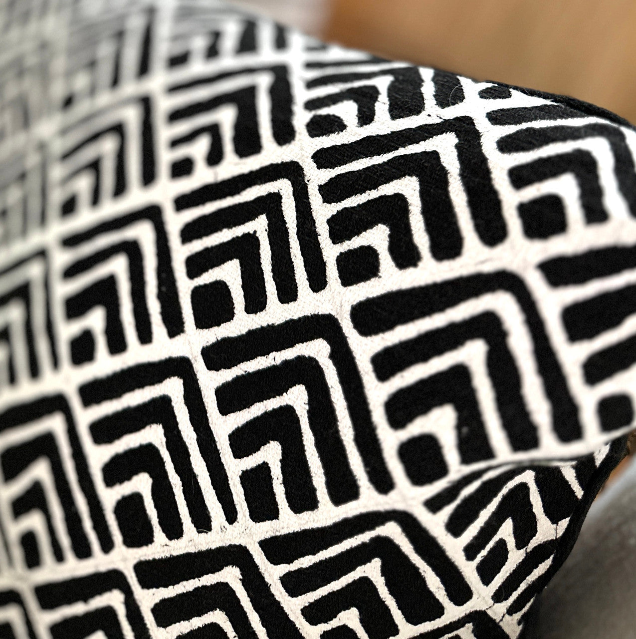 Geo Flowers Black Sadza Pillow by Mbare Ltd - product image 2 for Resin Society
