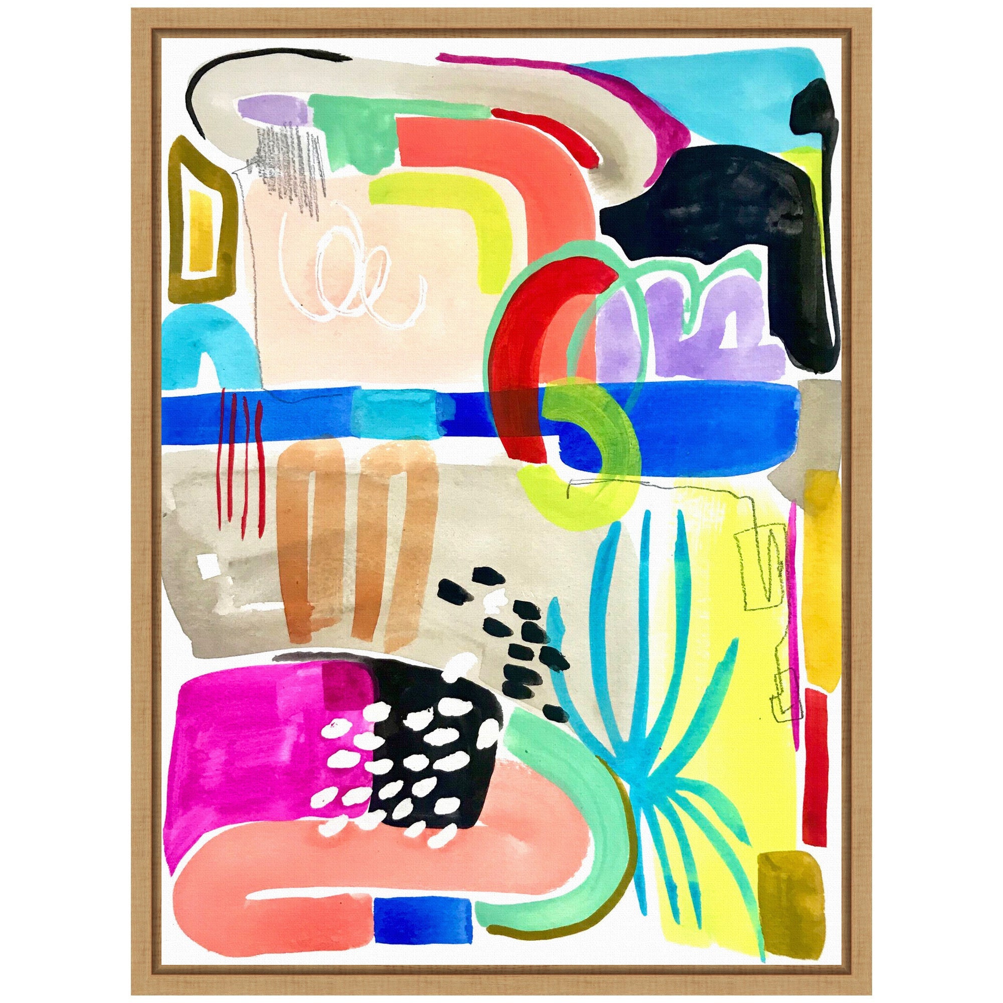 Sylvie Abstract 10 Framed Canvas by Emma Daisy