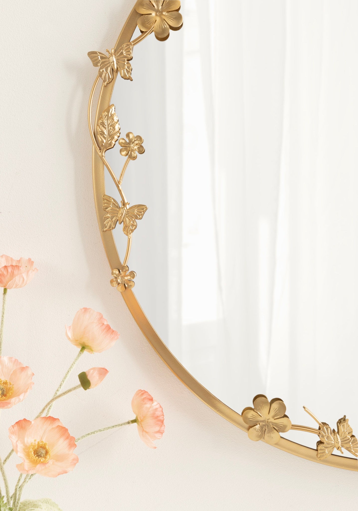 Rosella Floral Wall Mirror Metal