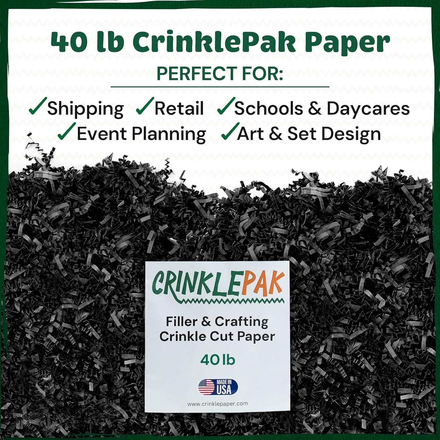 40 LB Black Crinkle Paper by CrinklePak - product image 2 for Resin Society