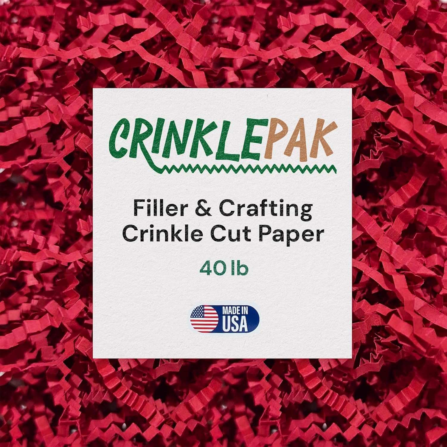 40 LB Red Crinkle Paper by CrinklePak - main product image for Resin Society