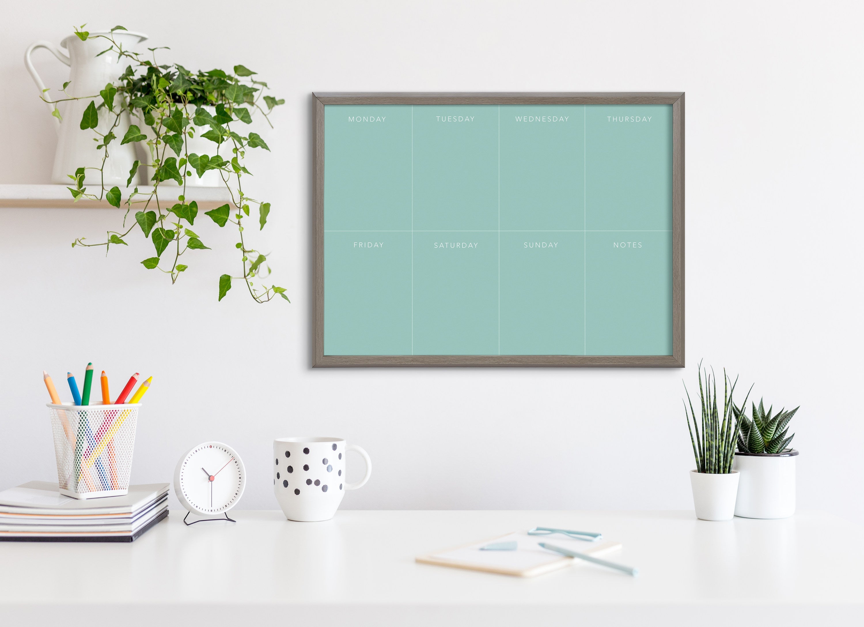 Blake This Week Teal Framed Printed Glass by The Creative Bunch Studio by kateandlaurel - product image 7 for Resin Society