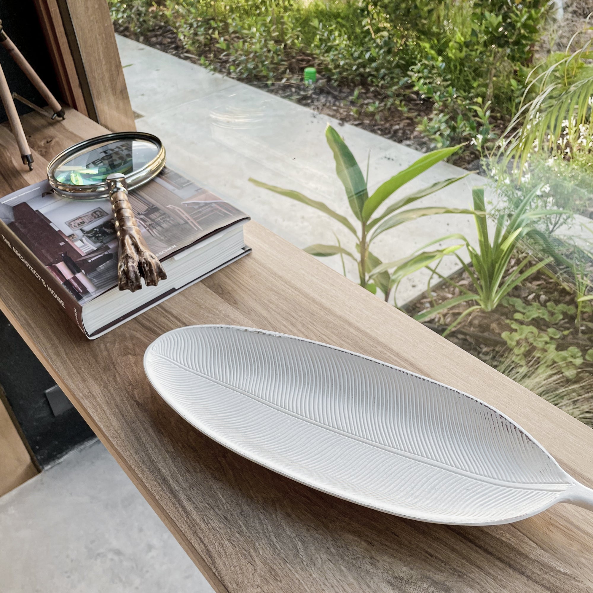 Leaf Design Wood Tray — Elegant Decorative MDF Tray for Home & Events by Porto Boutique - product image 2 for Resin Society