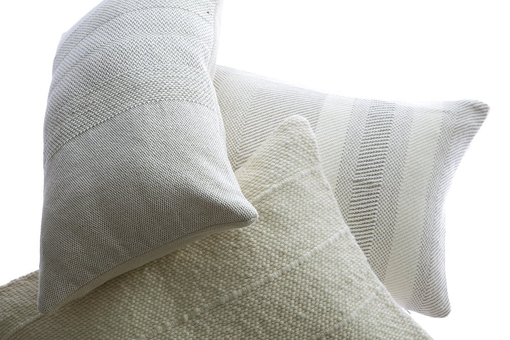 Tom Grey Woven Lumbar Pillow by Homelosophy