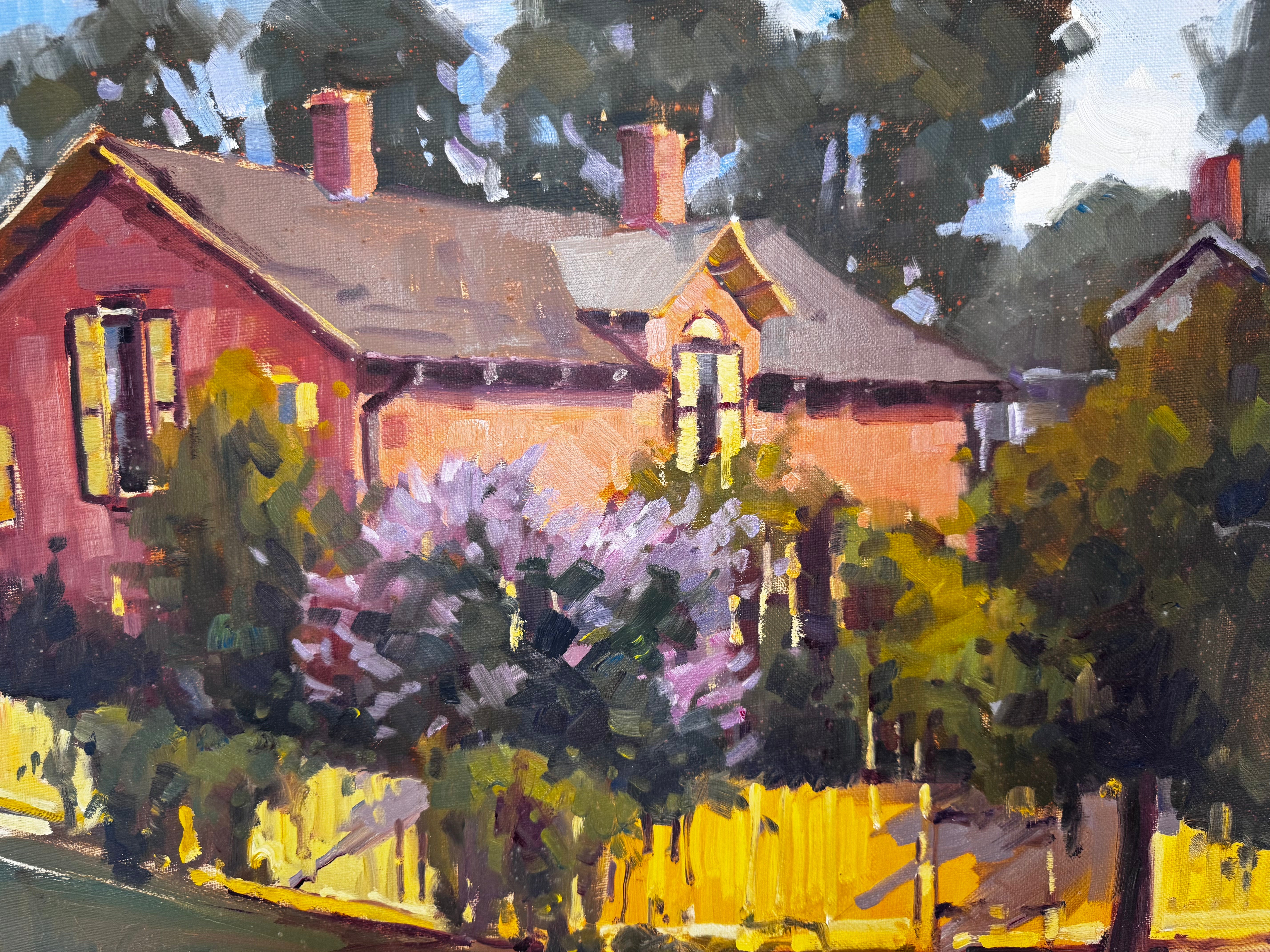 Forty Two original 16x20 plein air painting on board by John Beard Collection showing a coastal landscape with expressive brushwork