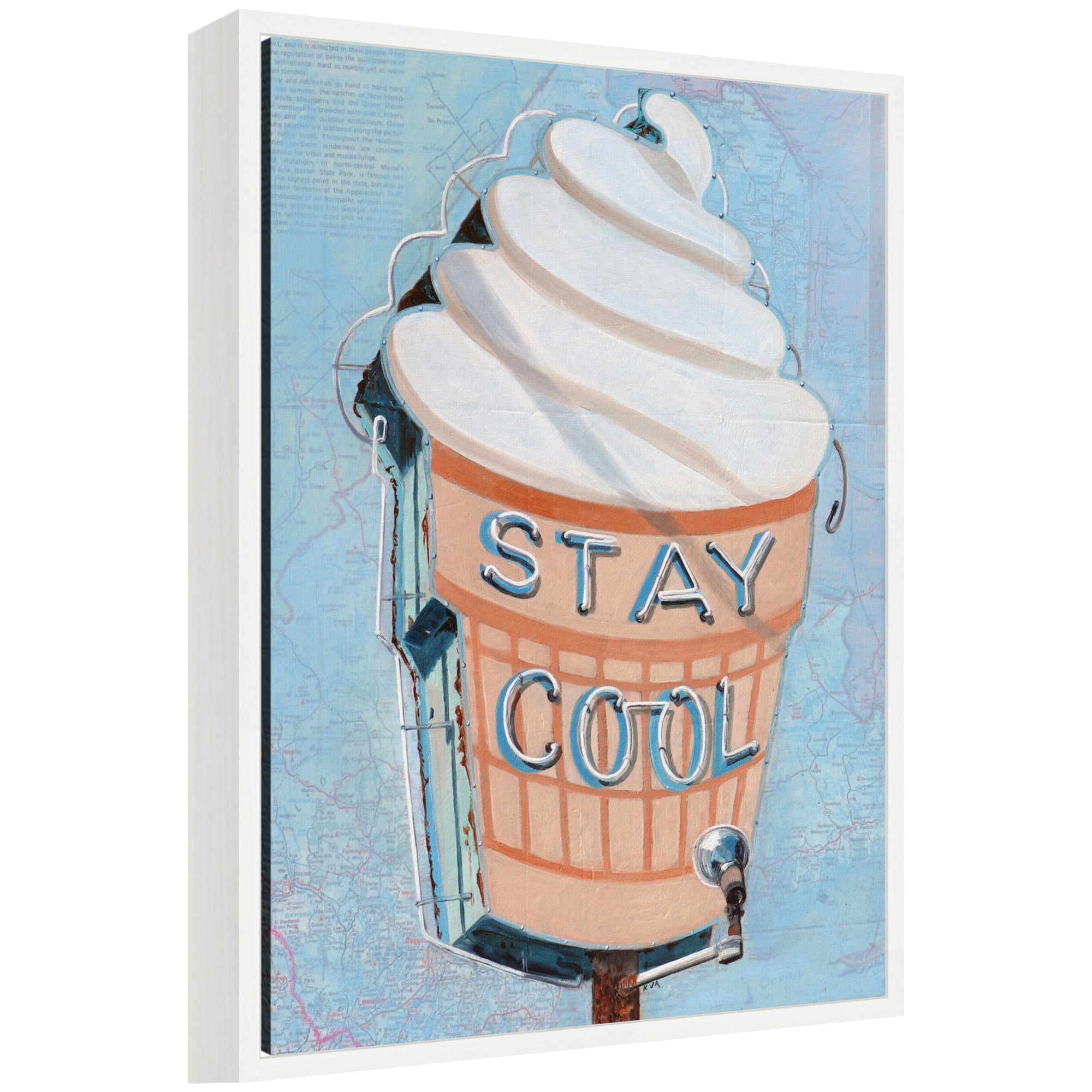 Stay Cool by Krista V.
Allenstein framed canvas wall art print in Sylvie white frame