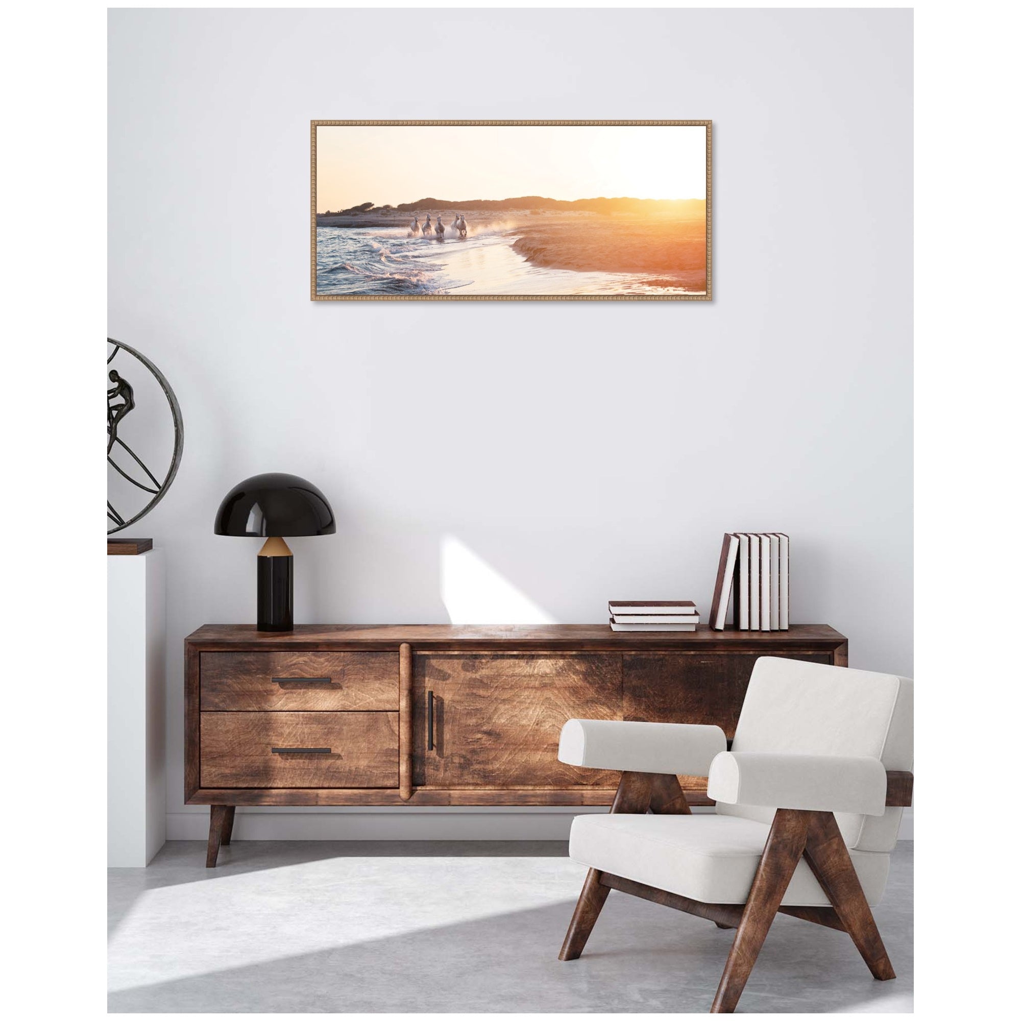 Camargue Horses XXIX by Laura Evans Framed Canvas Wall Art Print