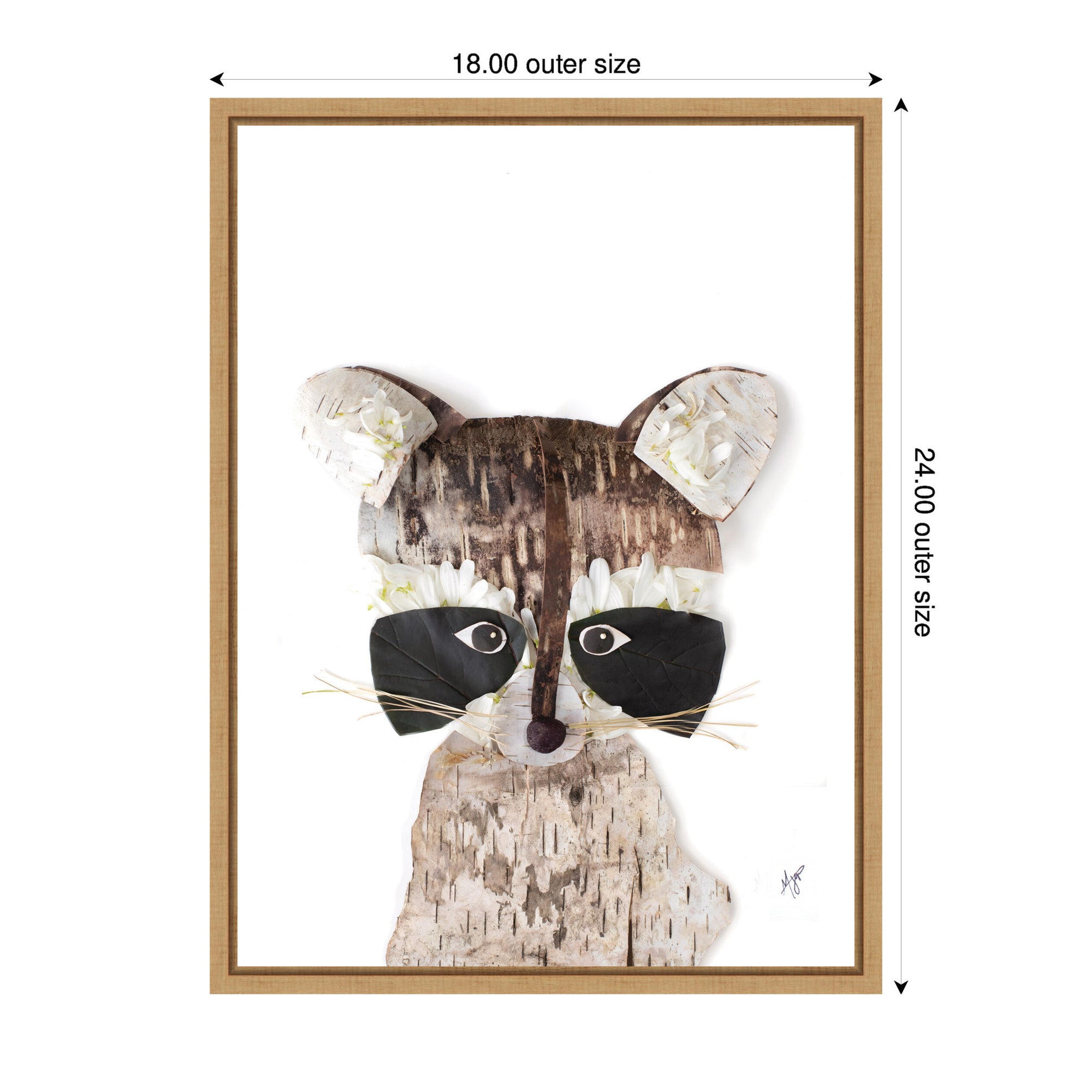Raccoon by Madeline Jeppesen Framed Canvas Wall Art Print
