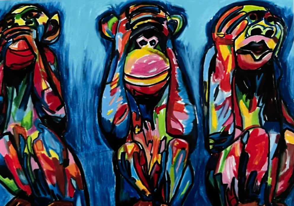 Wise Monkeys - Art Prints detail image - Resin Society