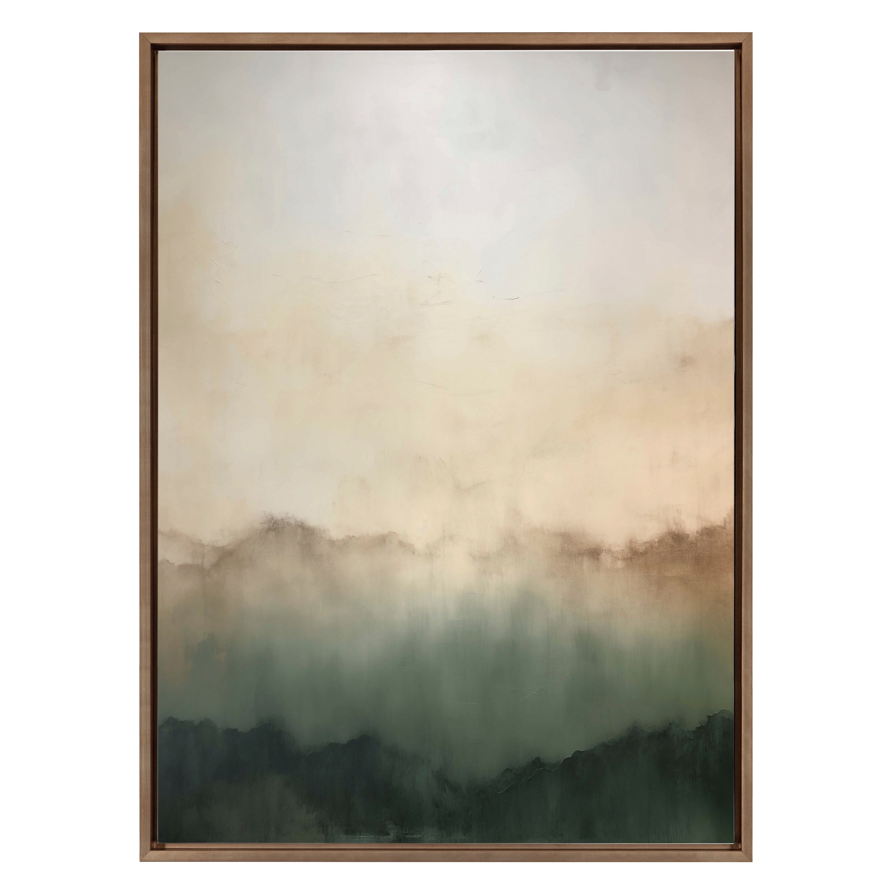 Sylvie Green Mountain Abstract I Framed Canvas by Amy Lighthall