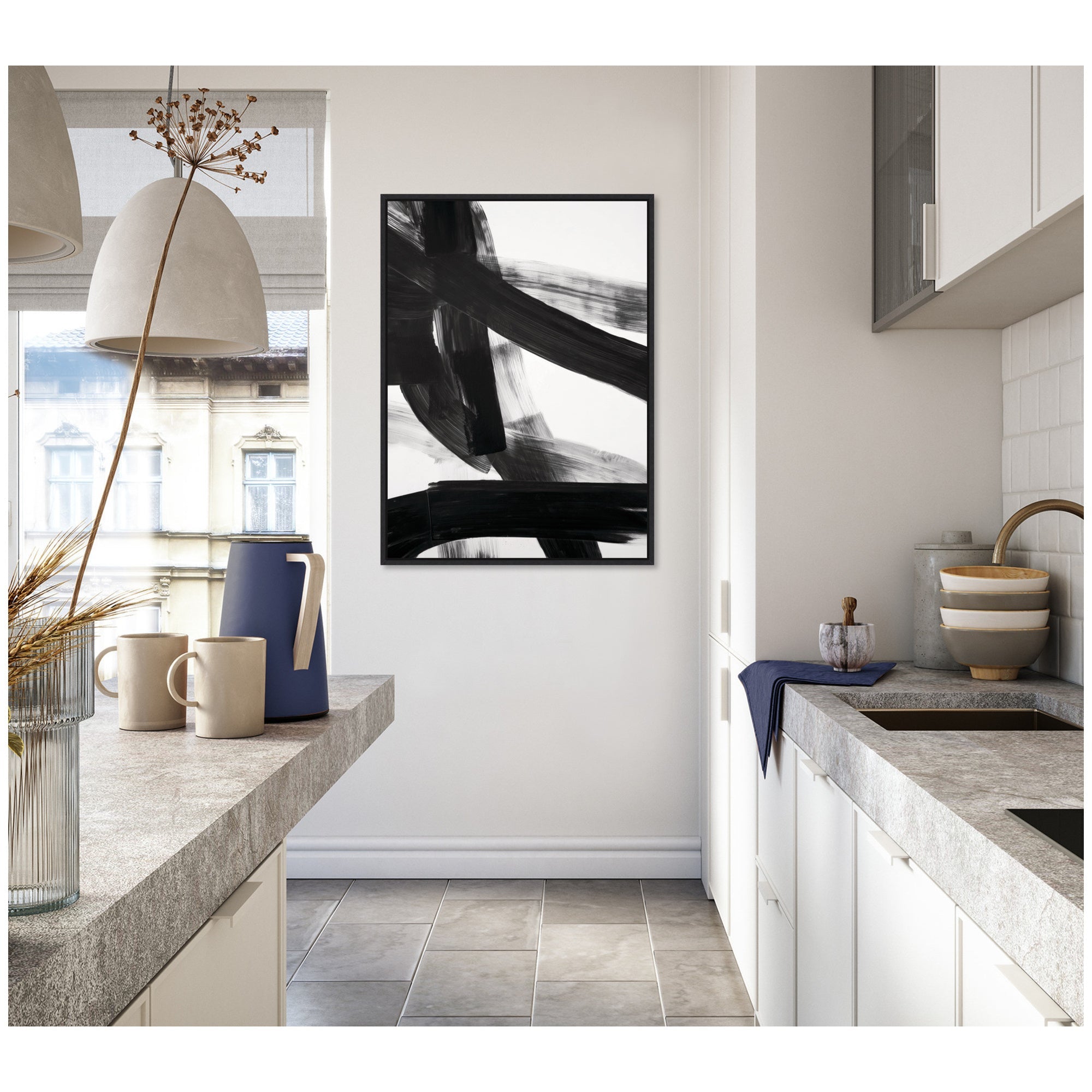 Black Mark No.
1 by Amy Lighthall Framed Canvas Wall Art Print
