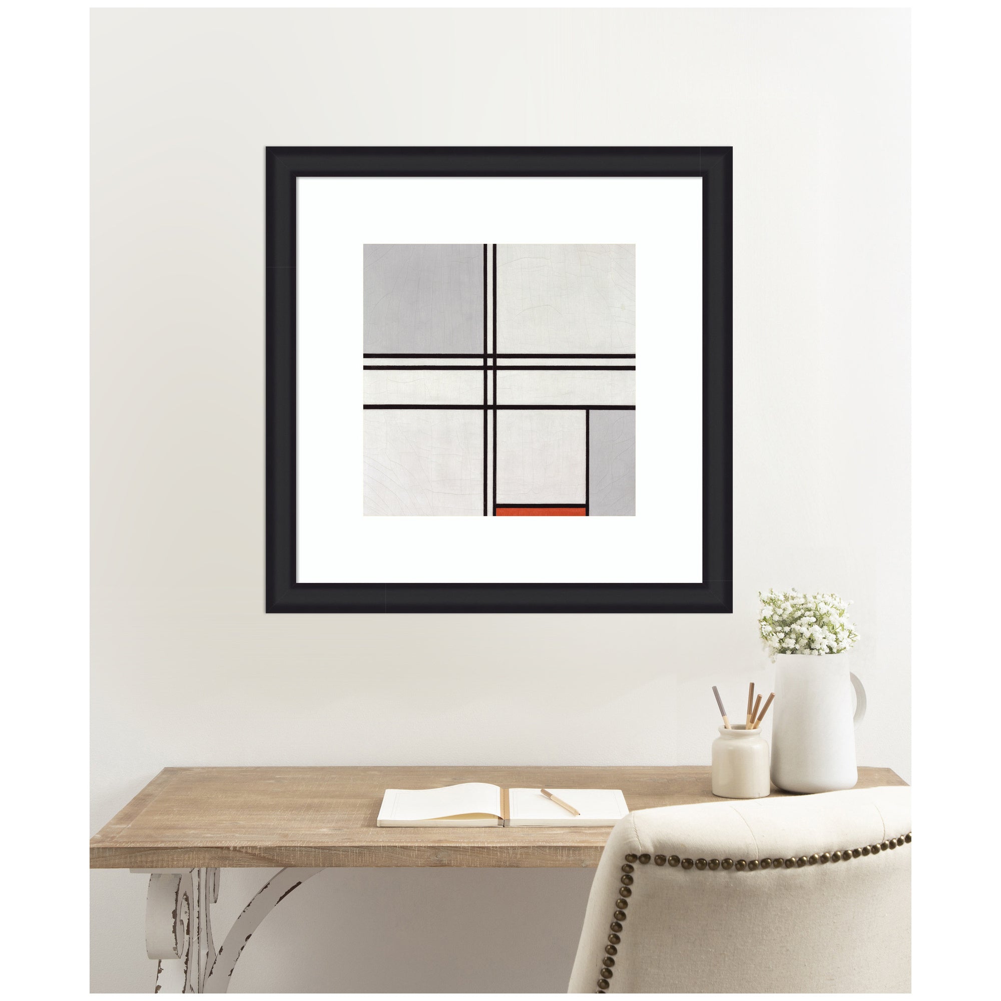Framed Art Piet Mondrian Composition No 1 Gray Red 1935 by The Art Institute of Chicago