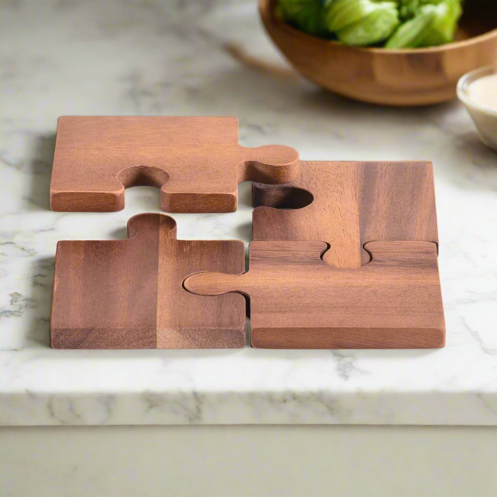 Puzzle Piece Coasters -s/4 by Kalmar Home - main product image for Resin Society