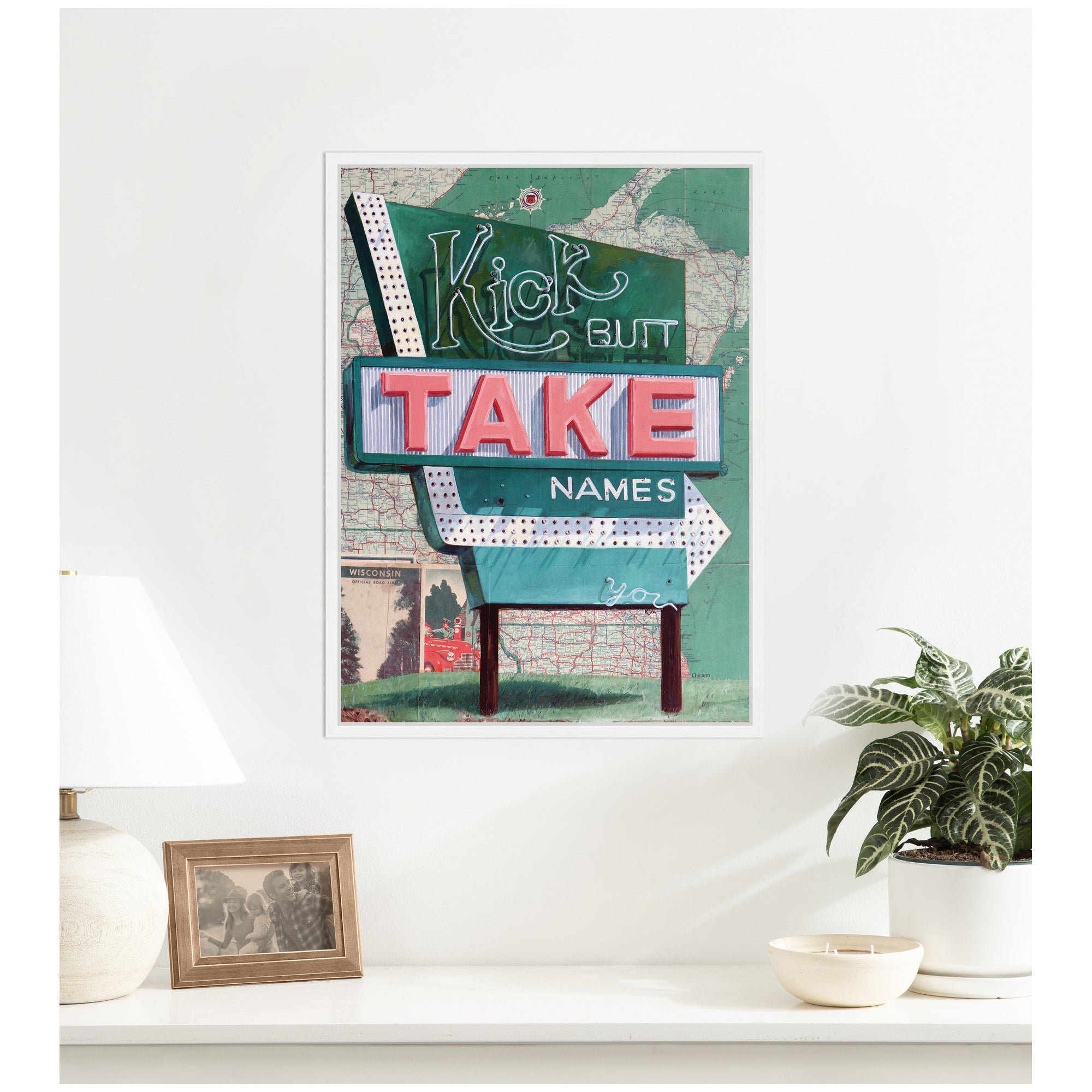 Kick Butt Take Names by Krista V.
Allenstein Framed Canvas Wall Art Print