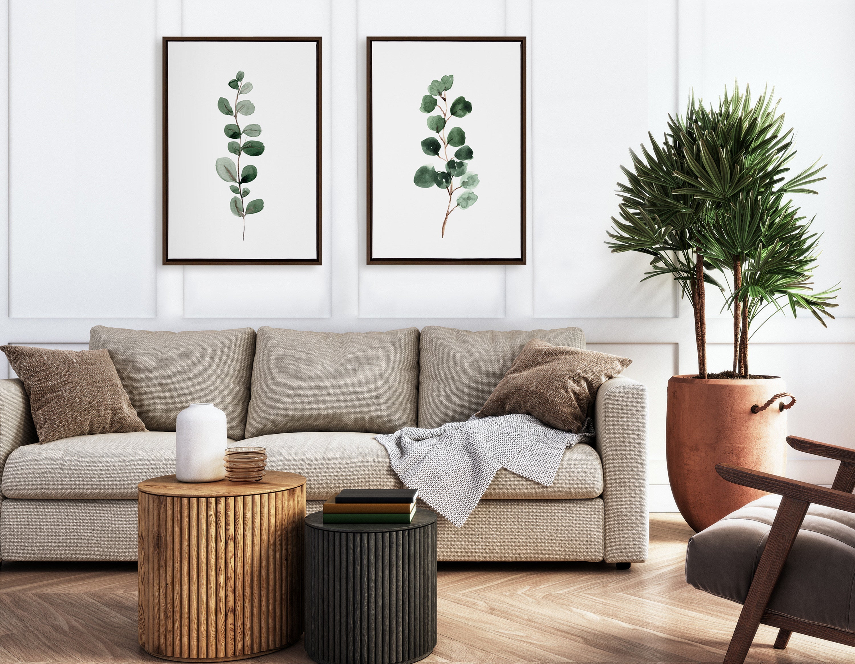 Sylvie Eucalyptus 3b Framed Canvas by kateandlaurel - product image 6 for Resin Society