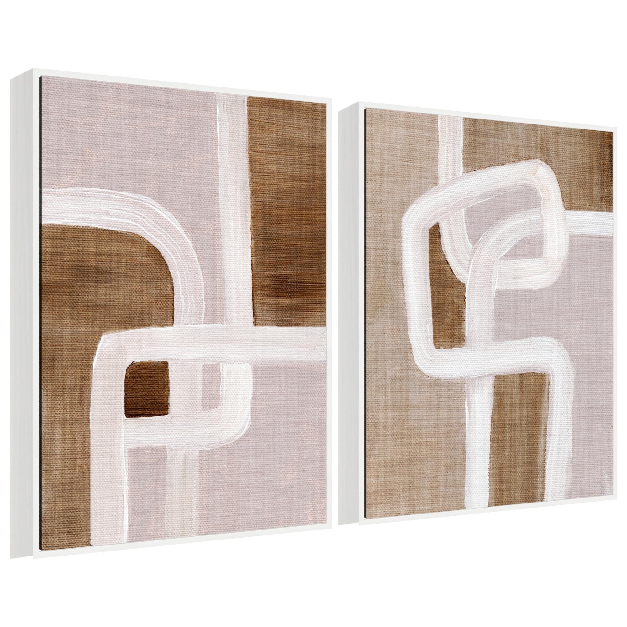 Sylvie Rhythmic Lines I and II Framed Canvas Art Set by Nikita Jariwala