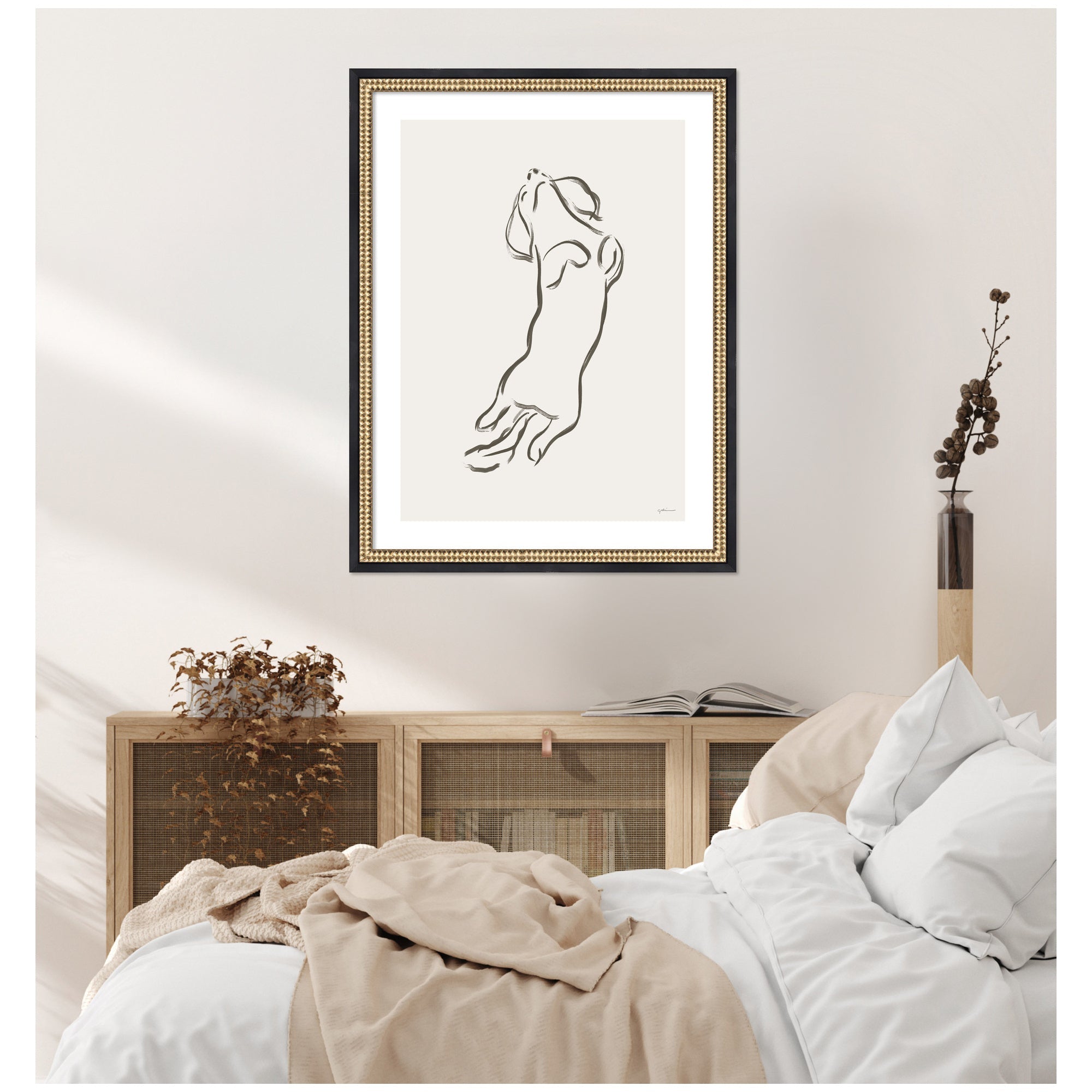 Dachshund Dog by Gabrielly Guedes Framed Wall Art Print