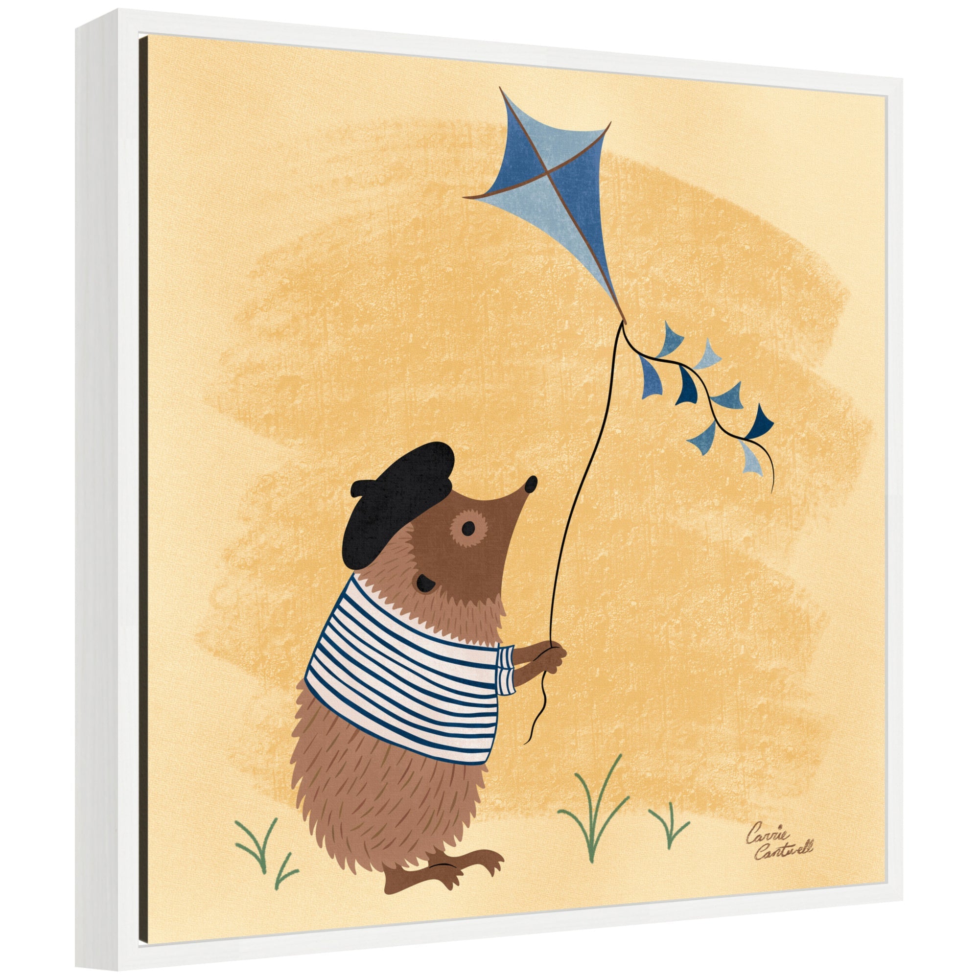 Sylvie French Hedgehog Framed Canvas Art by Carrie Cantwell