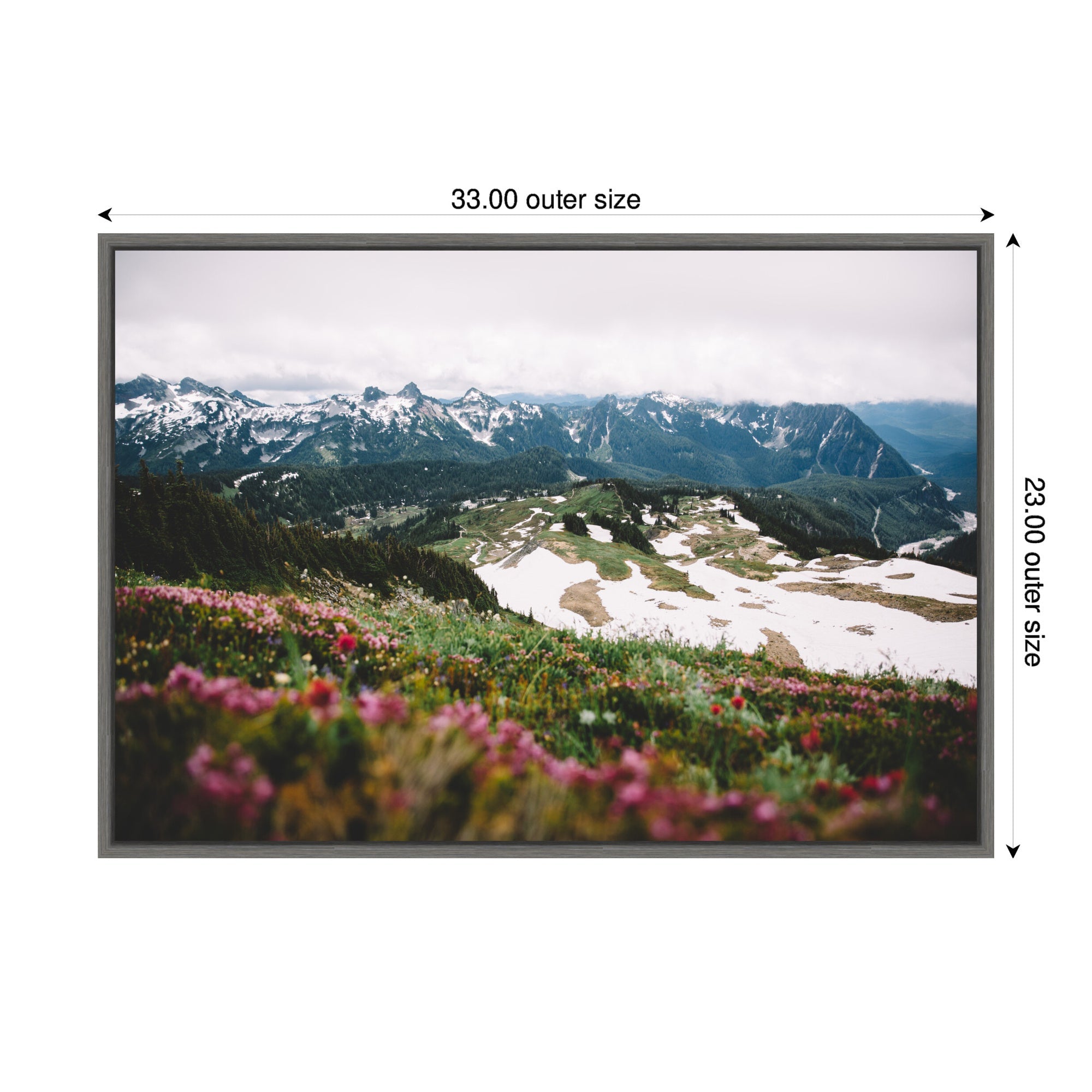 Sylvie Snow Covered Mountain Landscape Framed Canvas by Patricia Hasz