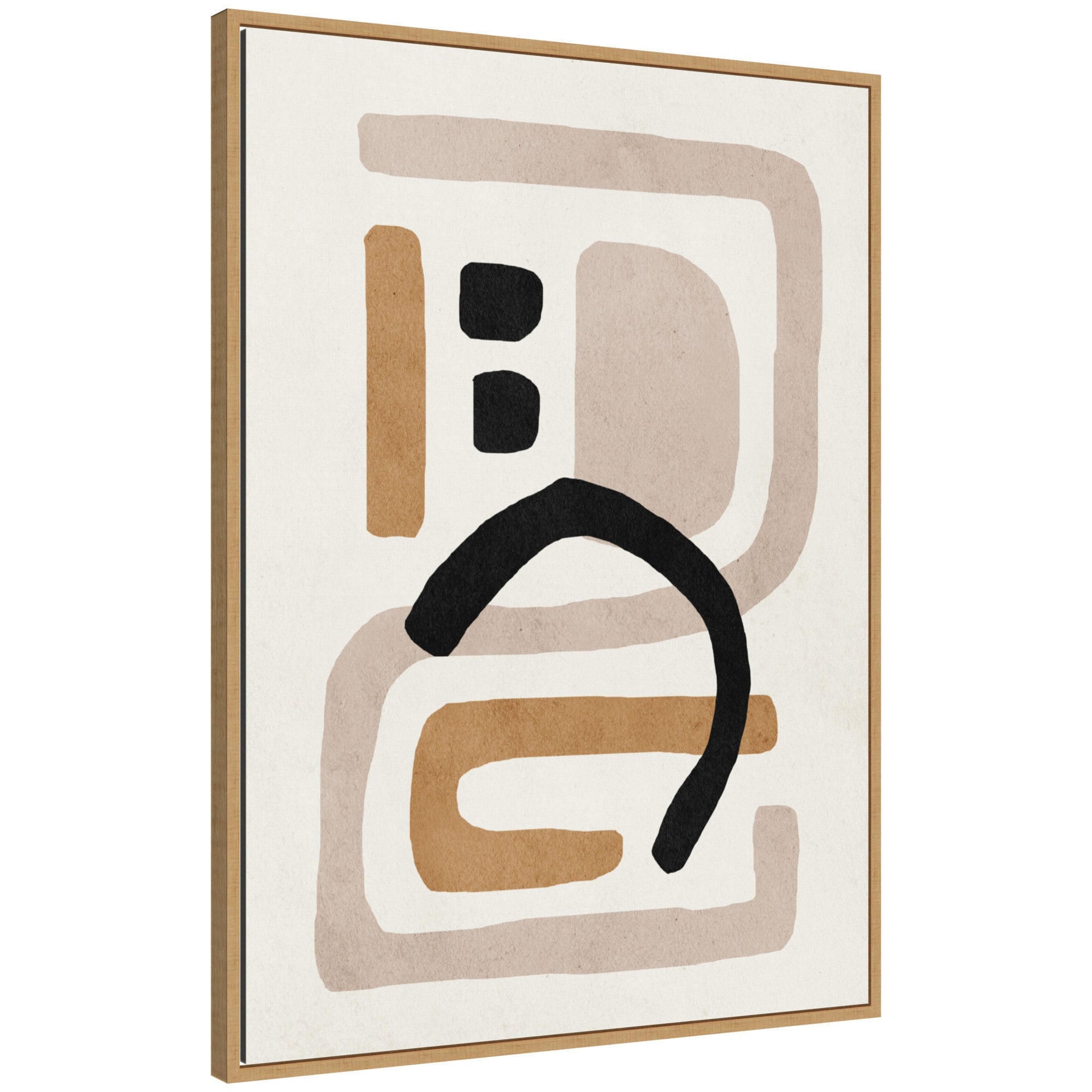 Sylvie Neutral Abstract 2 Minimal Modern Art Framed Canvas by July Art Prints