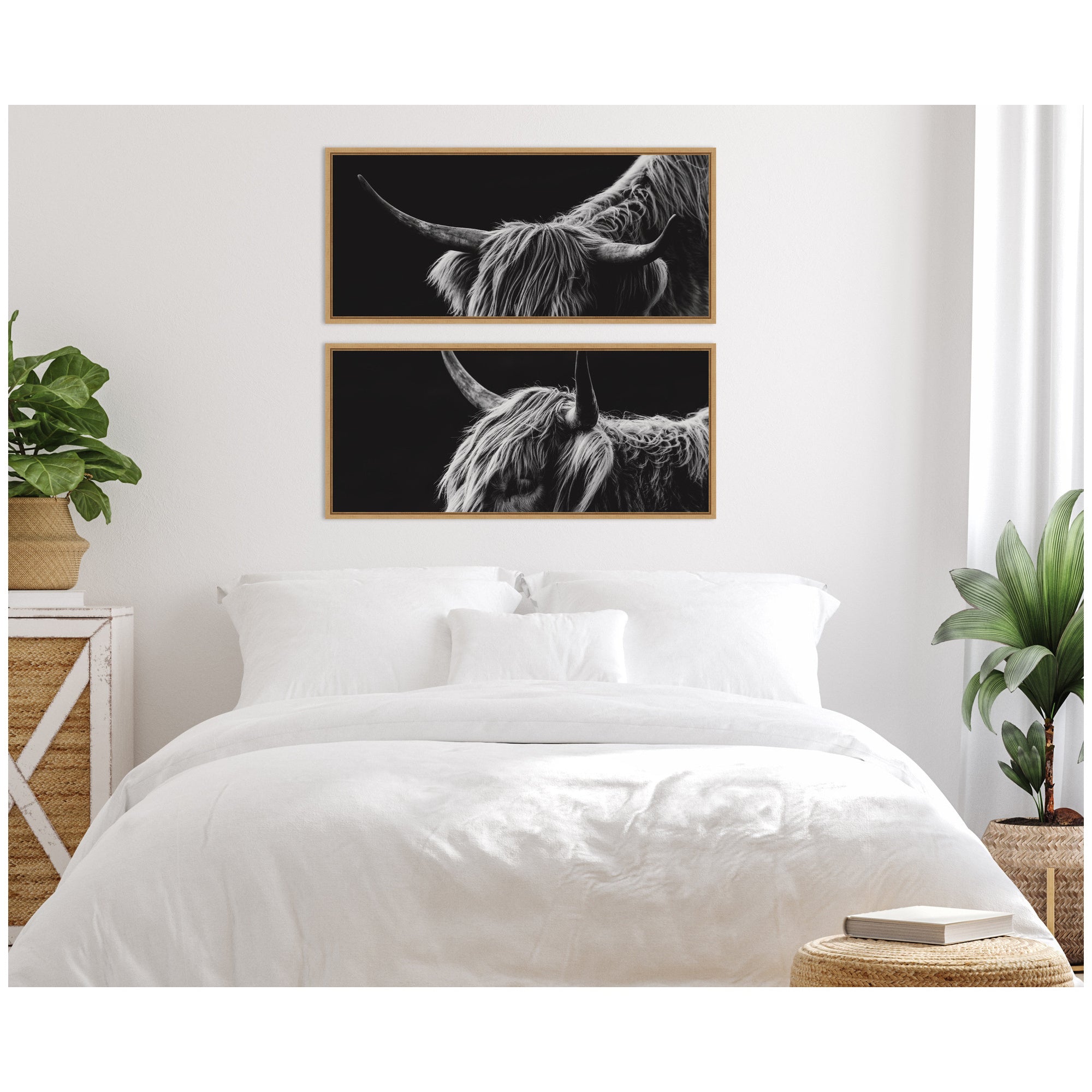 Natural Scottish Highland Panel 2 Piece Framed Canvas Wall Art Set by Crystal Lynn Collins